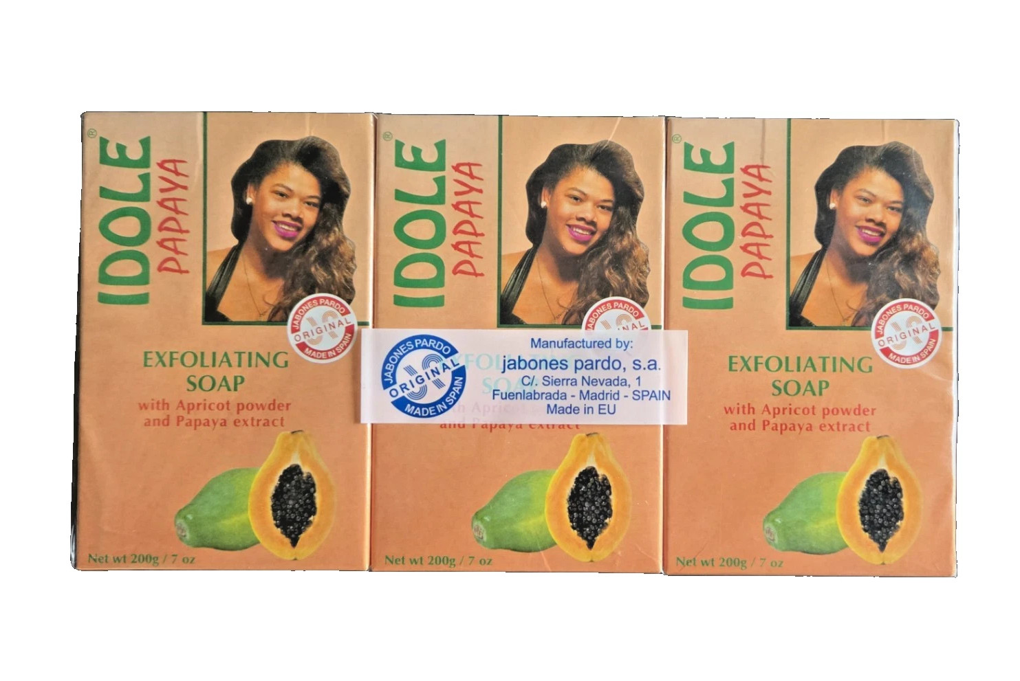 Idole Papaya Exfoliating Lightening Soap 7oz 3pck