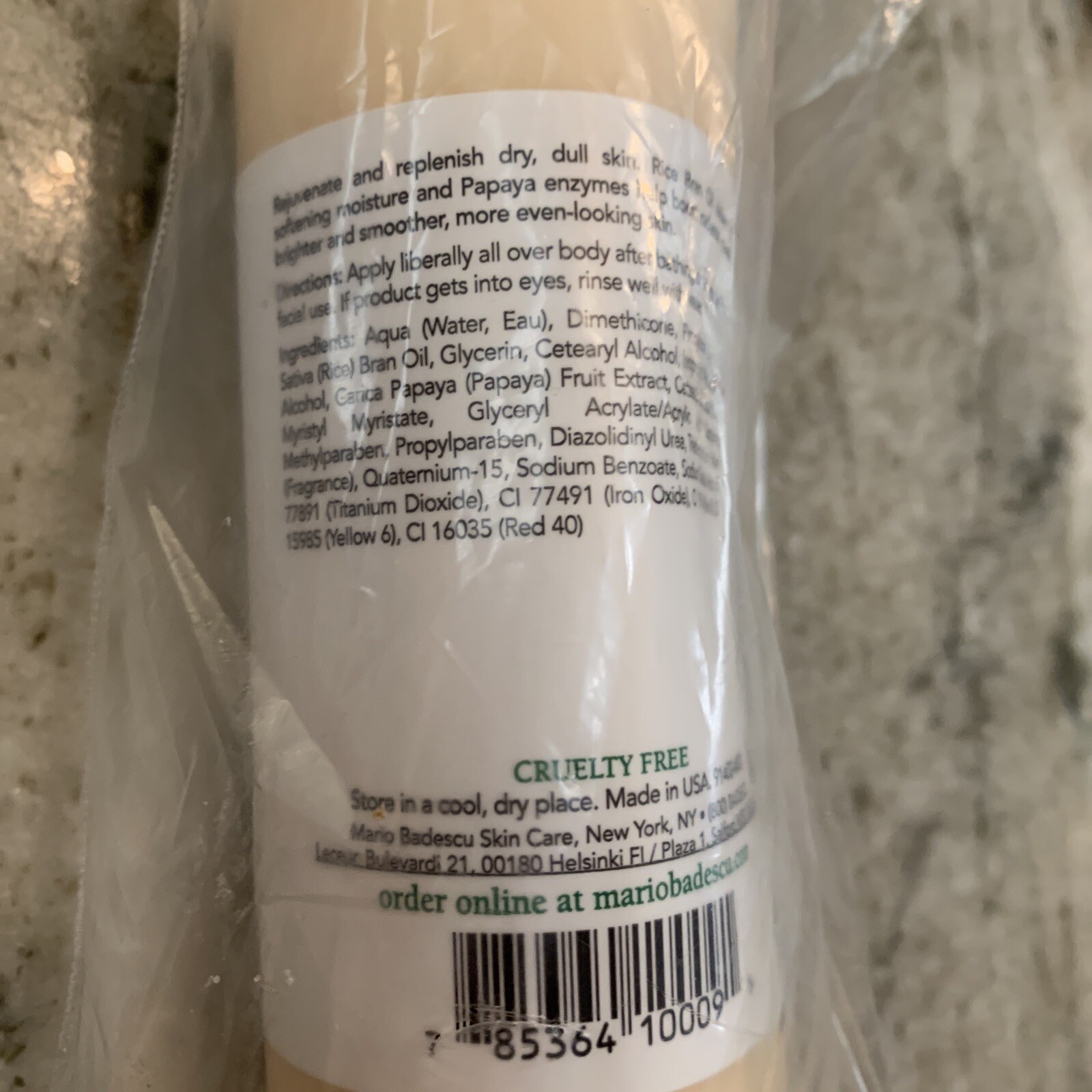 Mario Badescu Papaya Body Lotion 6Oz 177ml Brightening Rejuvenate Rice Bran Oil
