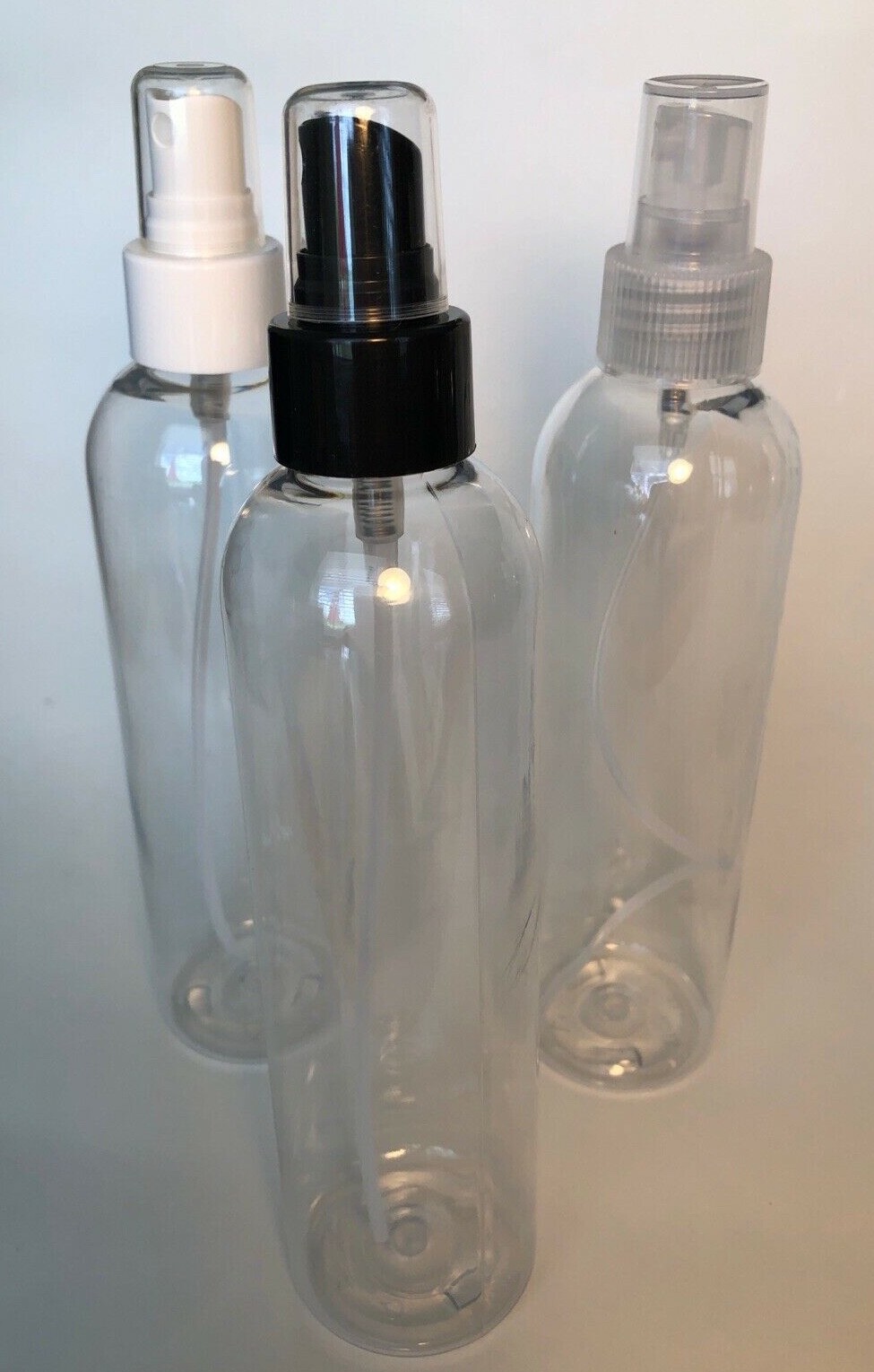 8 oz PET Plastic BPA Free 24/410 Clear Round Bullet Bottle cap choice CLEARANCE