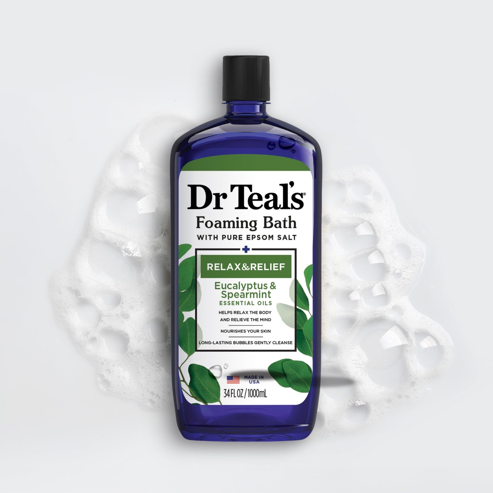 Dr Teal’s Foaming Bath with Pure Epsom Salt, Relax & Relief with Eucalyptus &…