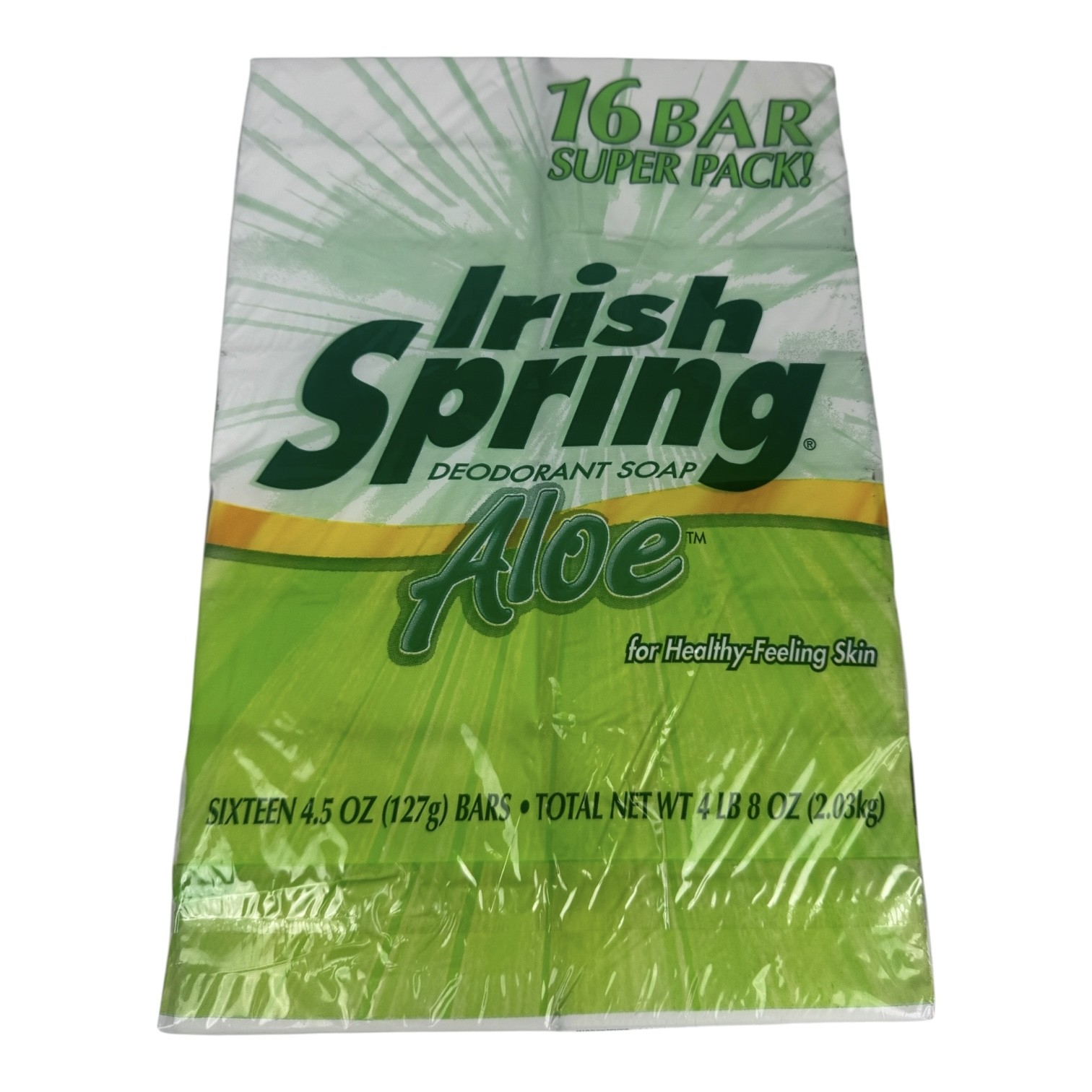 Irish Spring Deodorant Soap Aloe 16 Bar Super Pack 4.5 oz Bars