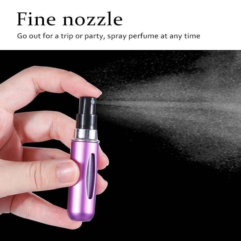1Pcs Mini Travel Perfume Atomizer Bottle Spray Pump Case Refillable Portable