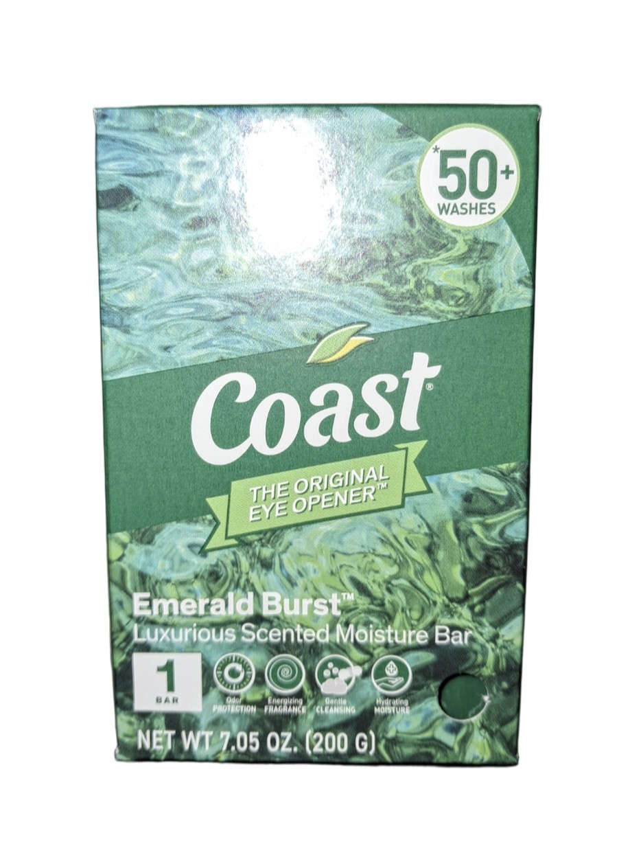 💚 COAST 💚 (7.05 Oz.) 💚🫧 ●EMERALD BURST● 💚🫧 Luxurious Scented Moisture Bar.