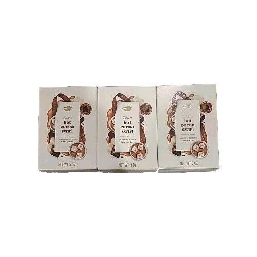 Dove Beauty Limited Edition Holiday Treat Bar Soap Hot Cocoa Swirl 5 OZ 3 Bars