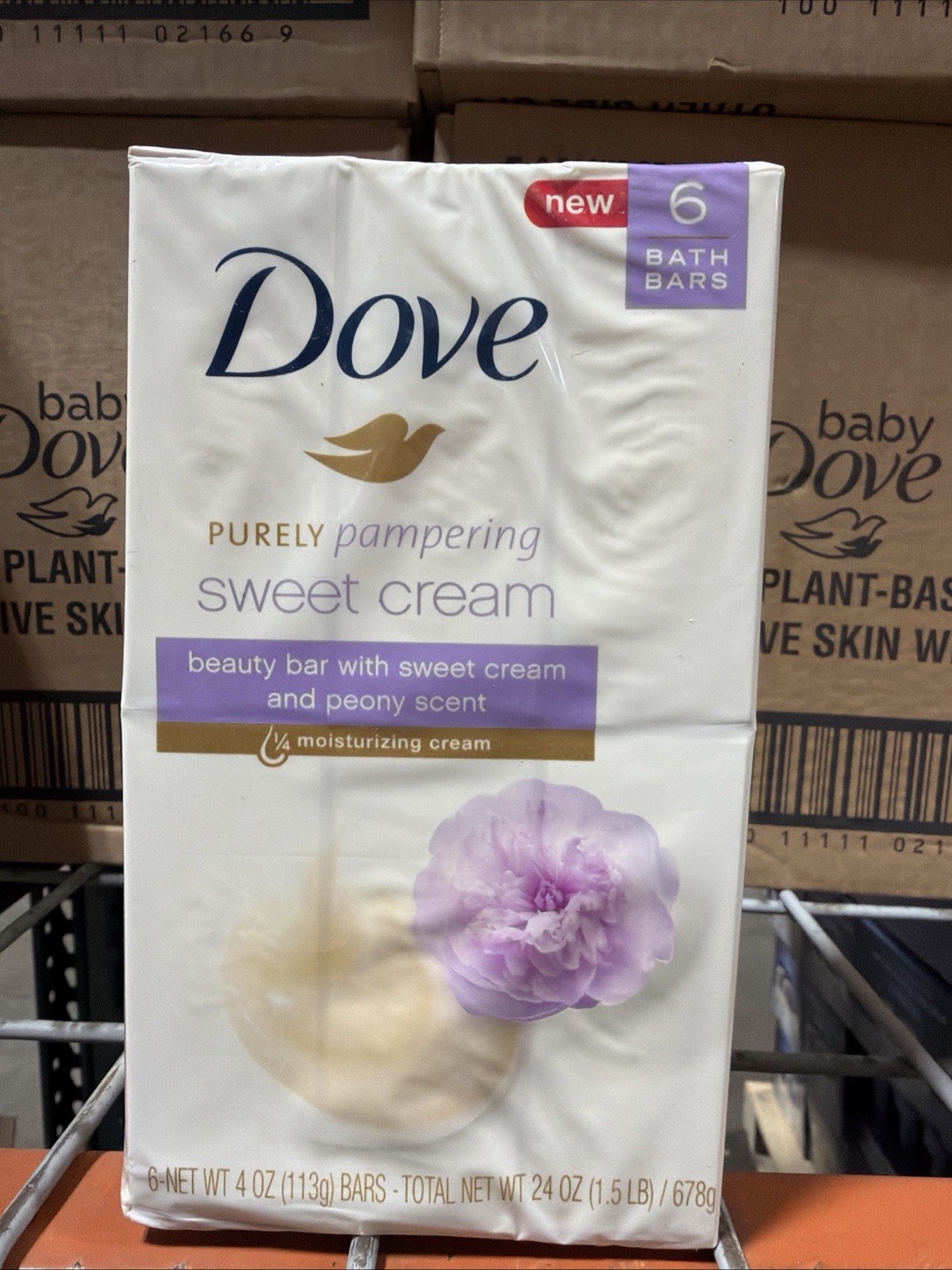 Dove Bar Soap – Sweet Cream and Peony – 1 Package Of 6 Bars – 4OZ 6 BARS