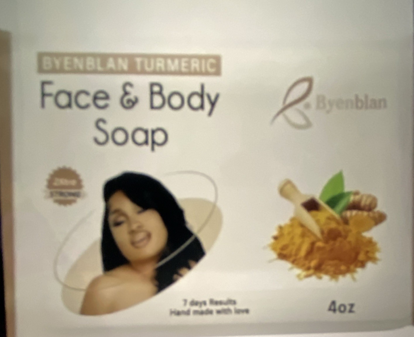 Byenblan Turmeric Face & Body Soap Handmade 4oz Brightening skin care