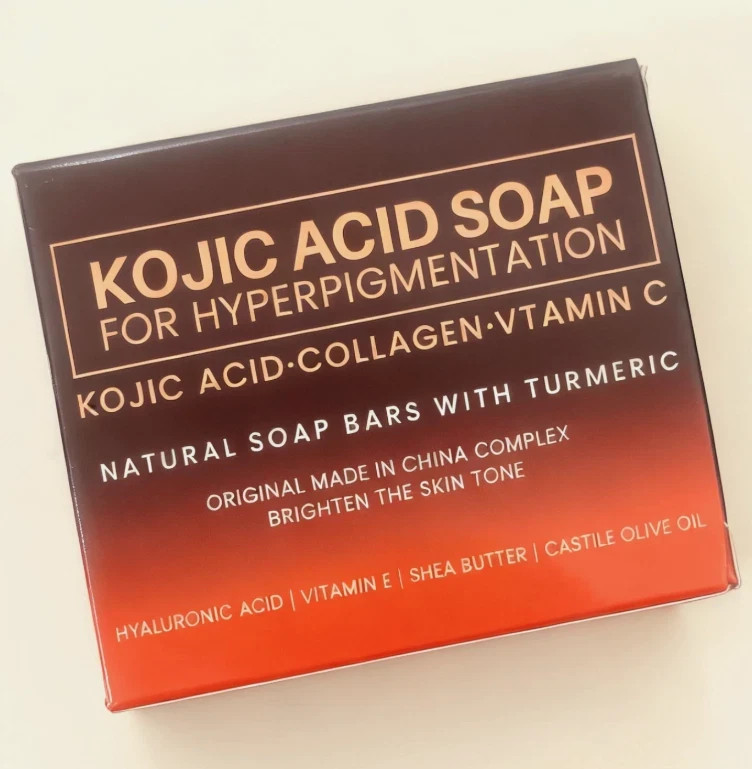 2 PACK Kojic Acid Soap 100g Dark Spot Remover with Vitamin C, Retinol, Collagen