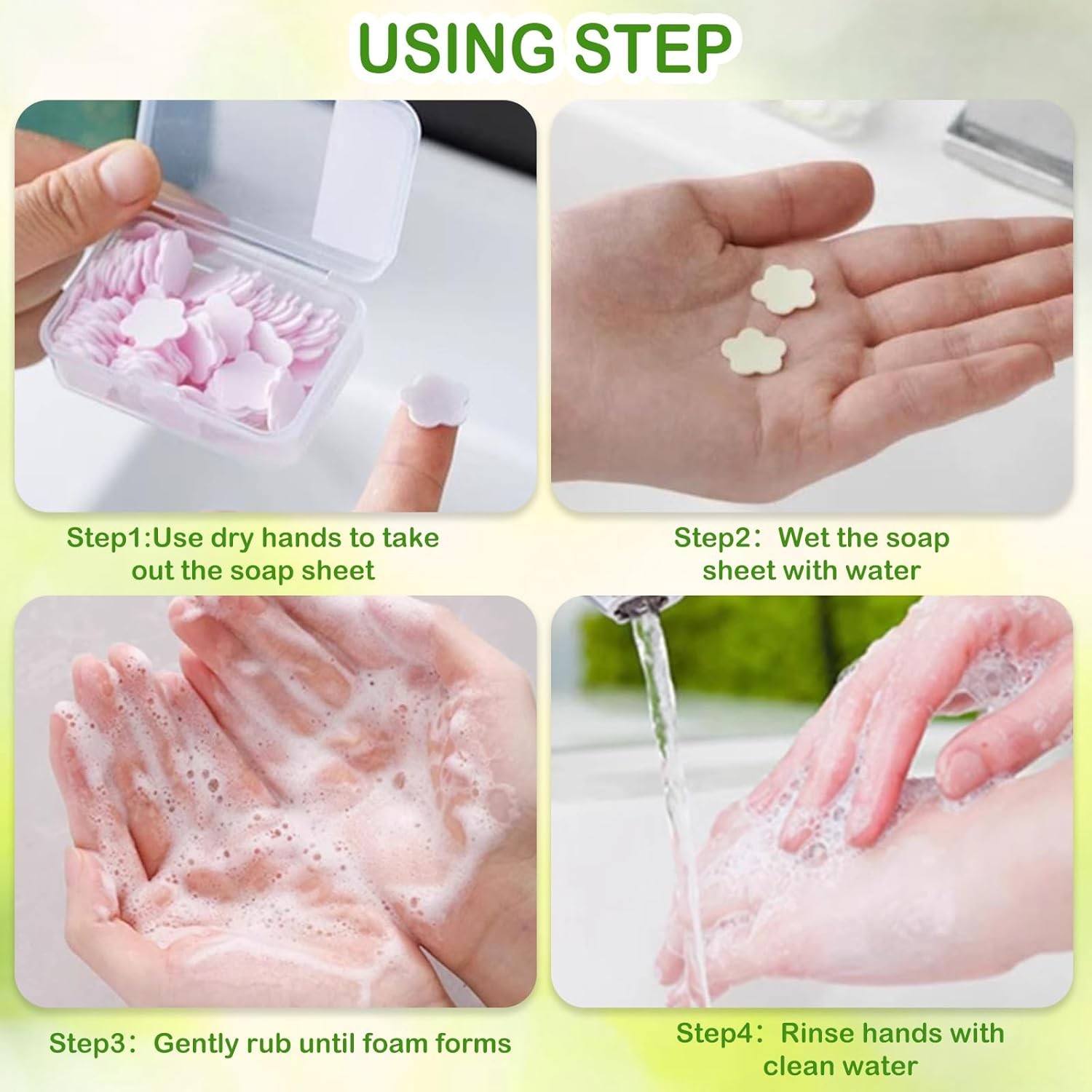 600PCS Portable Mini Soap Sheets – Scented Disposable Hand Washing Paper, Travel