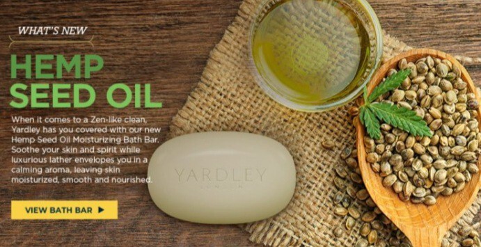 NEW! YARDLEY (2-BARS) 4.25 Oz. Bars ●HEMP SEED OIL● Moisturizing Bath Bars.