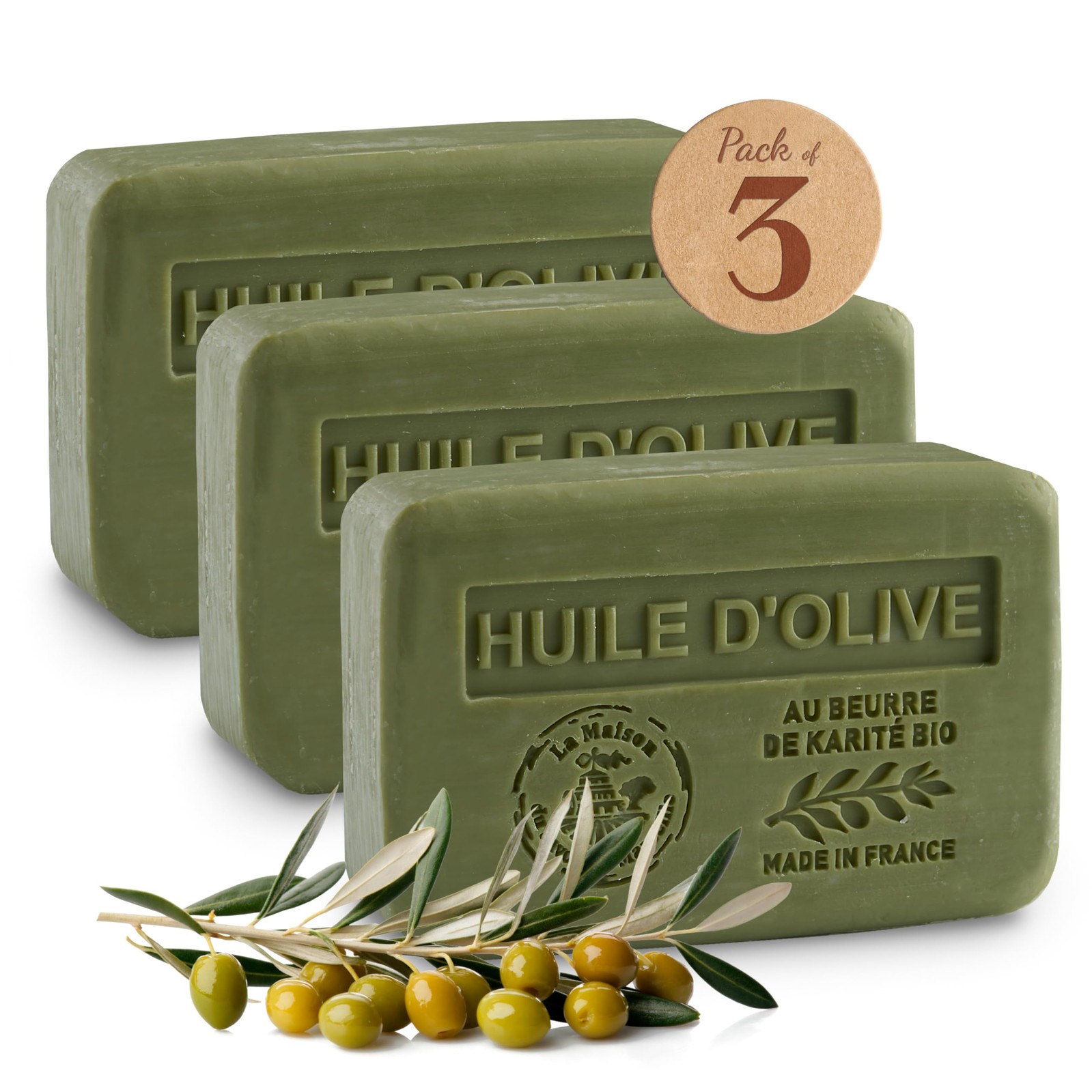 Olive Oil Soap Bars 3xPack – Enriched With Organic Shea Butter – 97% Natural …