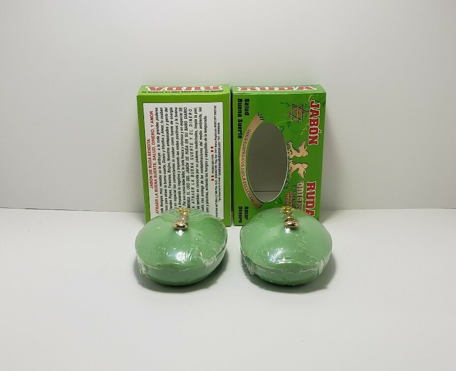 JABON DE RUDA 4 Pcs /RUE SOAP PARA PROTECCION Y DINERO GRATIS AMULETO Y ORACION