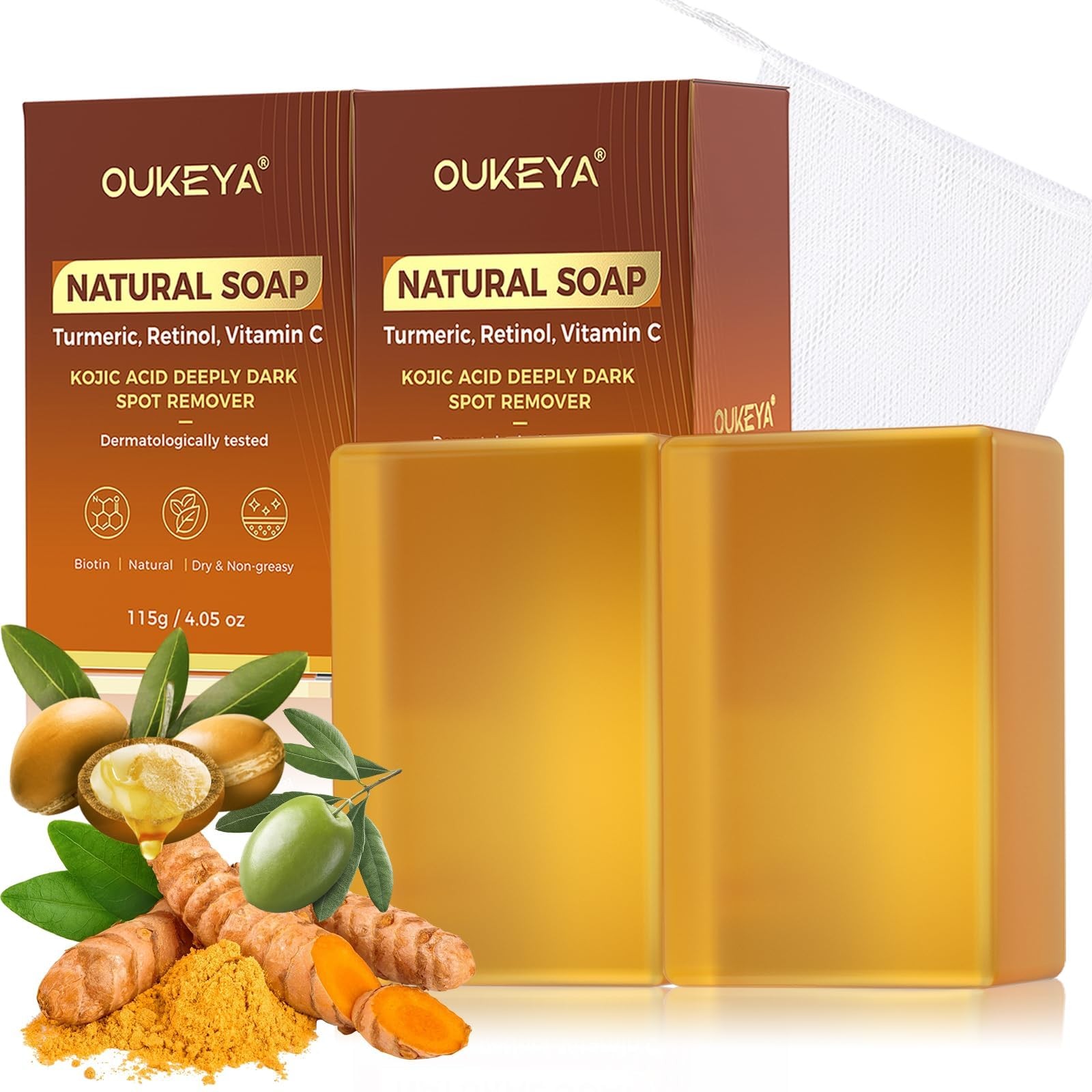 Turmeric Soap Bar for Body & Face Deep Cleansing & Smooth Skin with Vitamin E…