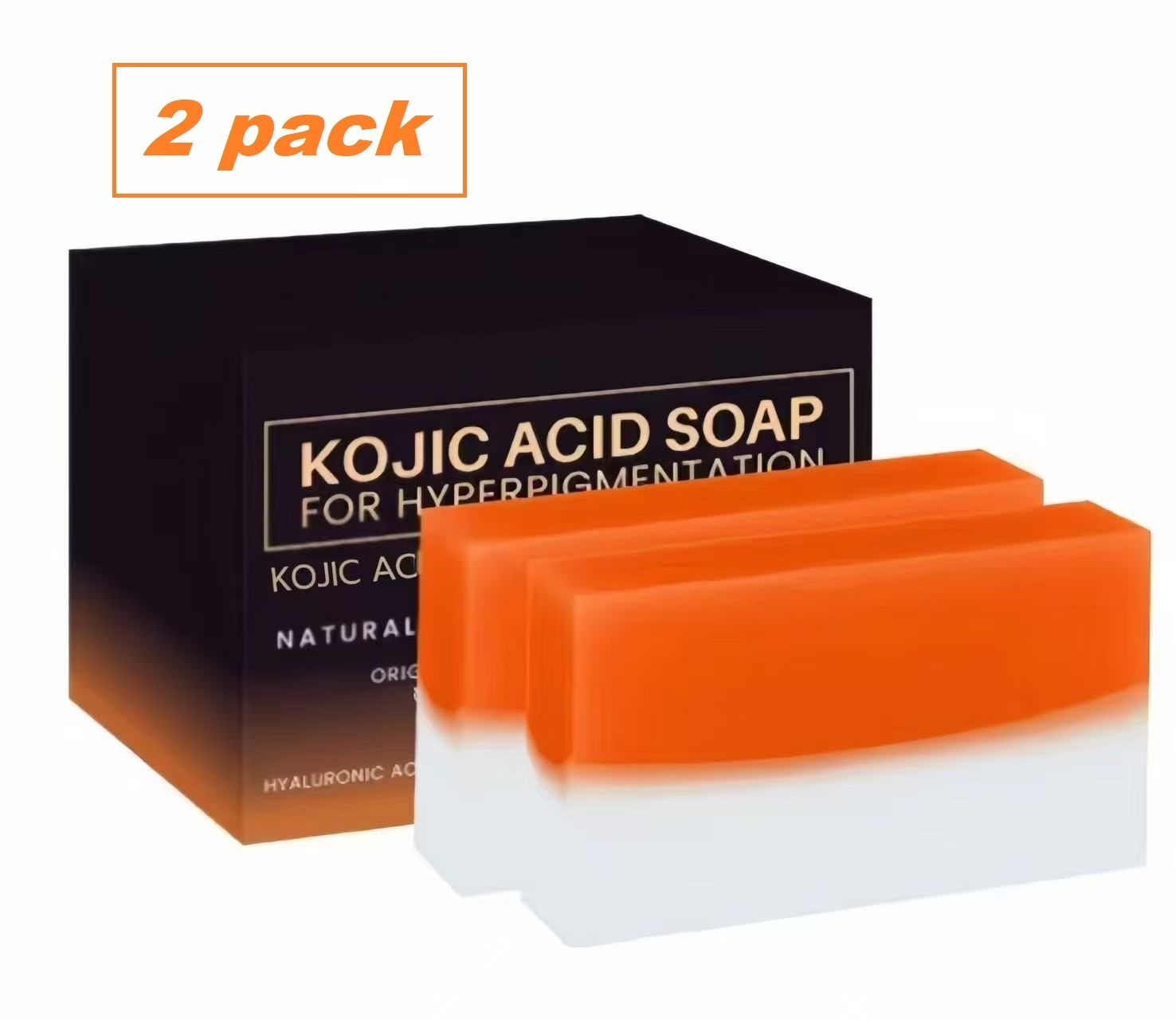 2 Pack Kojic Acid Soap Dark Spot Remover Soap Bars With Vitamin C & E 100g/PACK