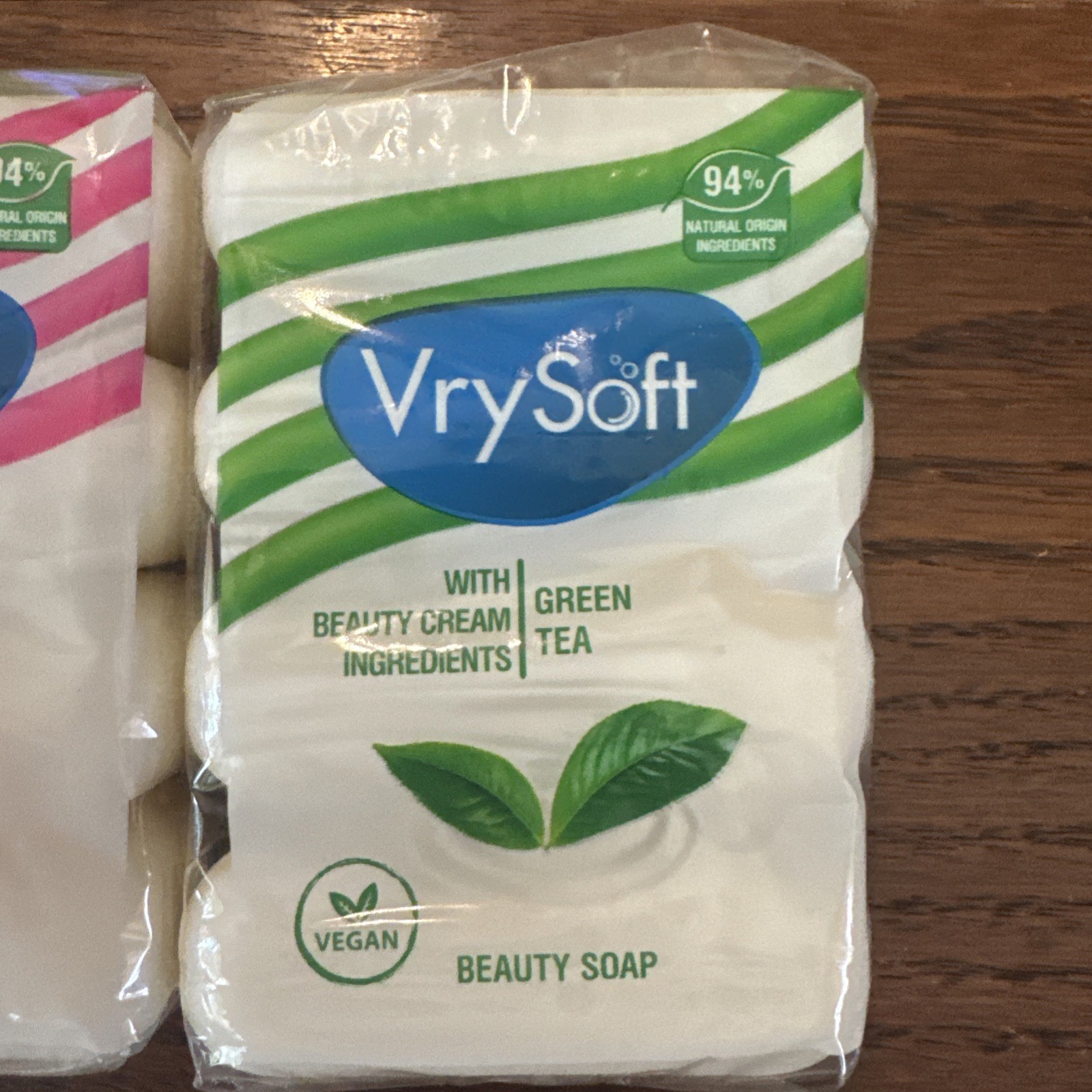 2x Packs VrySoft Beauty Soap Pink Grapefruit & Green Tea 4 Bars Each 8 Total