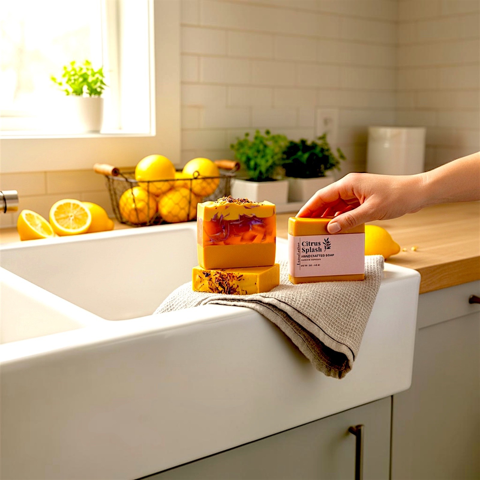 LumaLather Citrus Splash Handmade Soap Bar – Refreshing Moisturizing Bath Soap