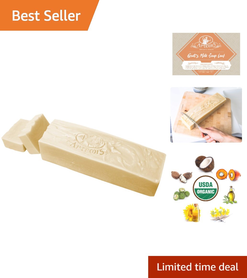 Handcrafted Organic Goat’s Milk Soap Loaf – Hypoallergenic & Eco-Friendly – 2 LB