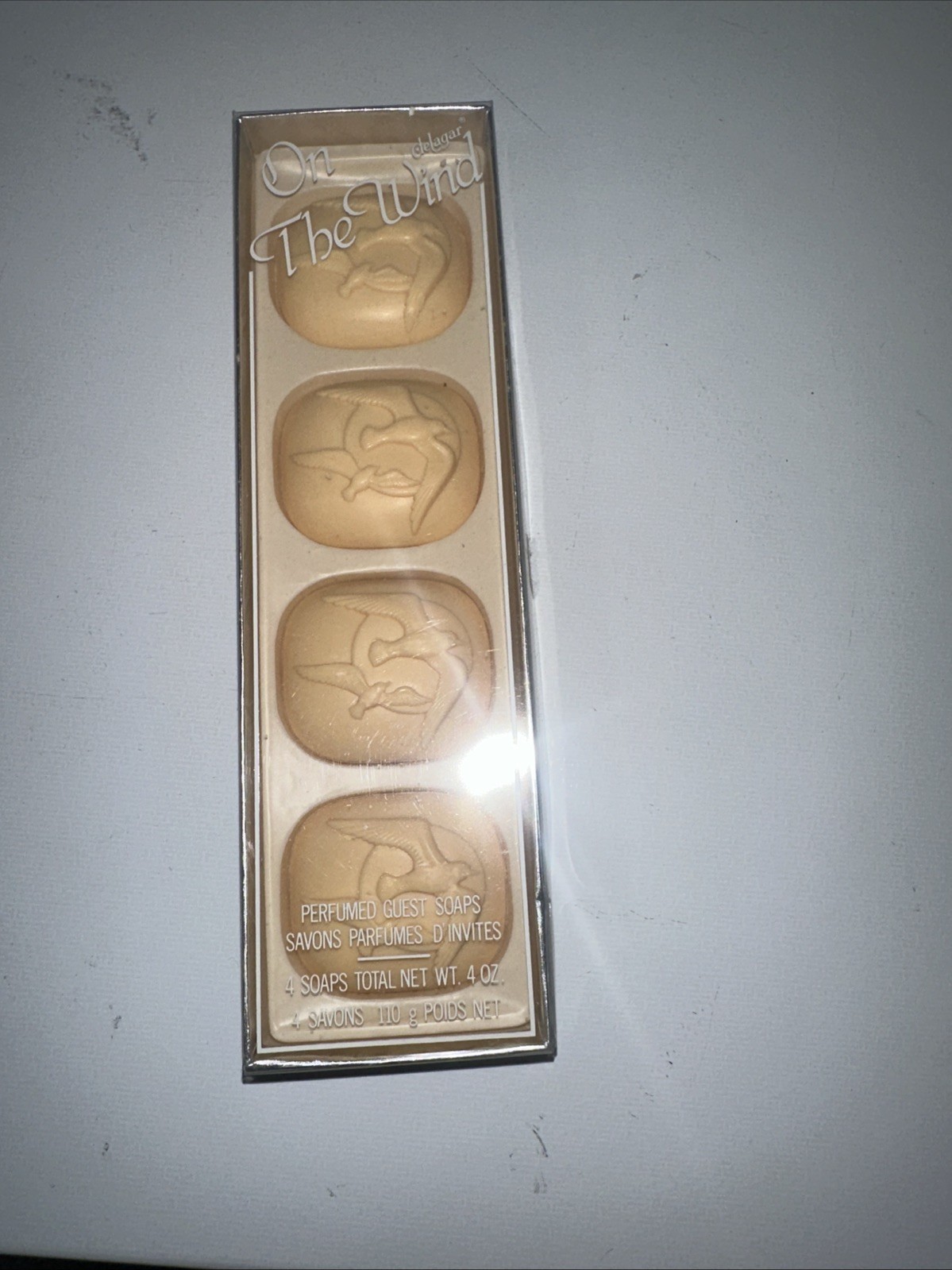 Collectible Vintage Delagar Soap Wind 4 Cakes Birds Mid Century Modern
