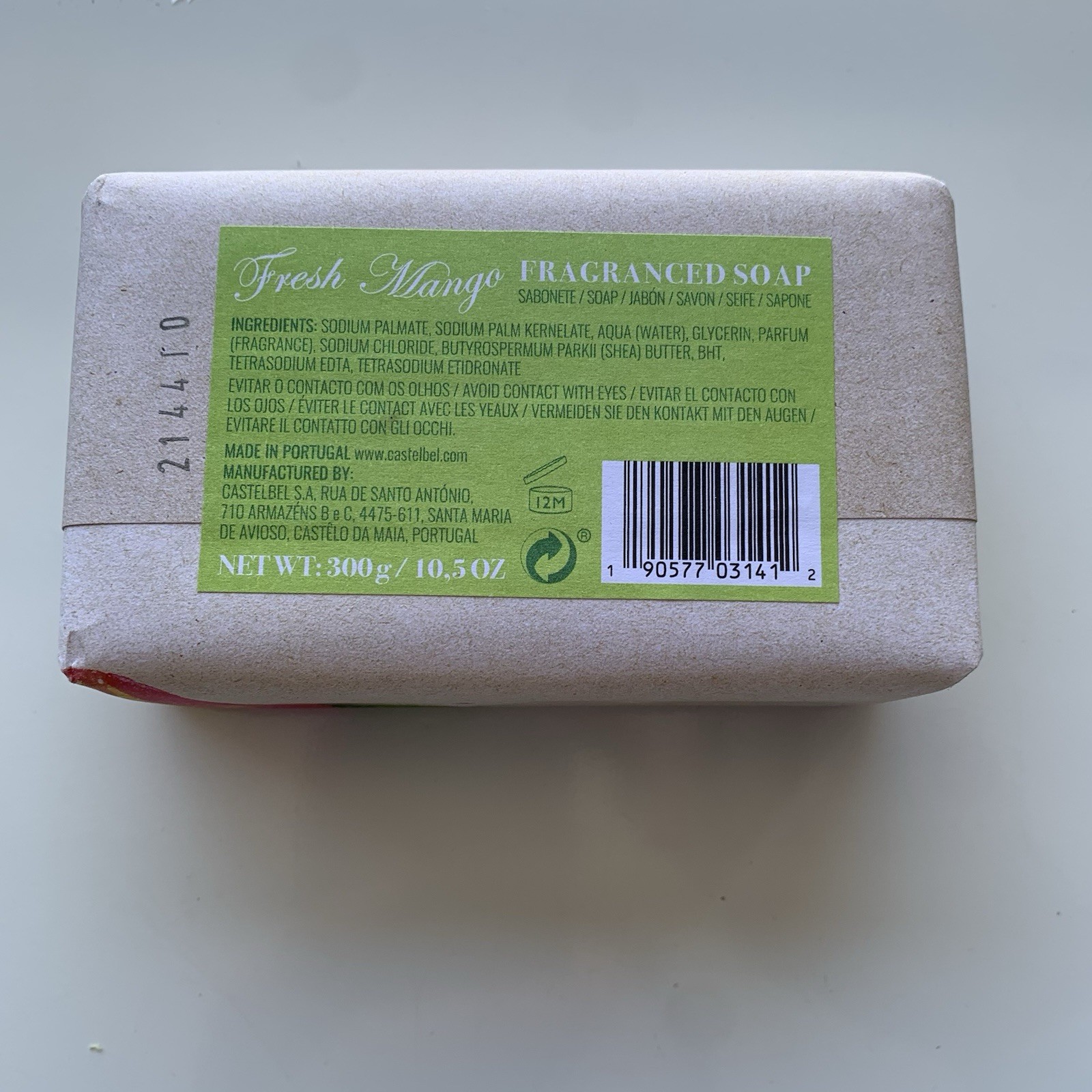 Castelbel Porto Fresh Mango Luxury Moisturizing Shea Butter Soap 10.5 ounces