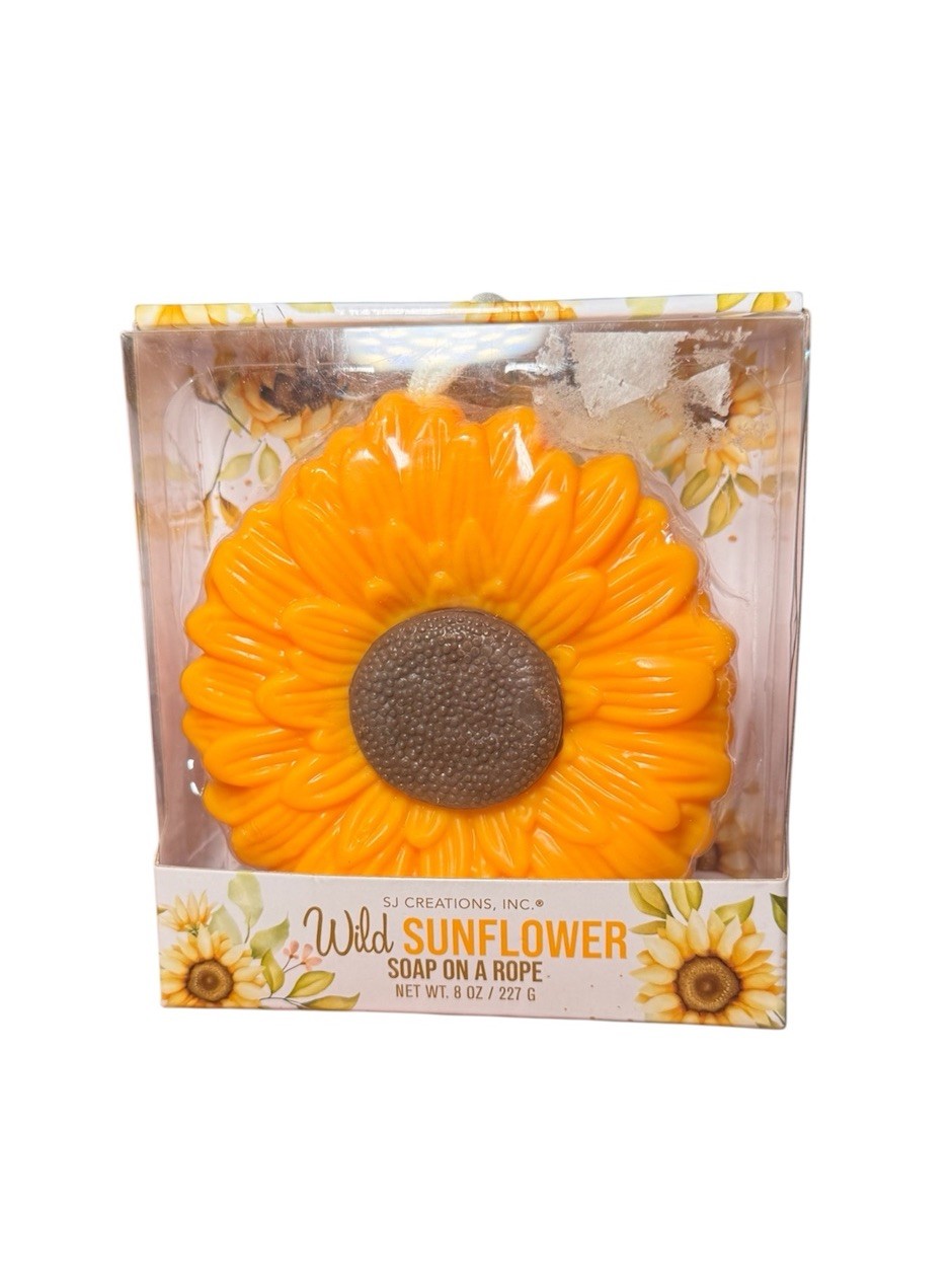 Wild Sunflower-Shaped Yellow Scented Soap on a Rope – SJ Creations Inc 8oz./227g