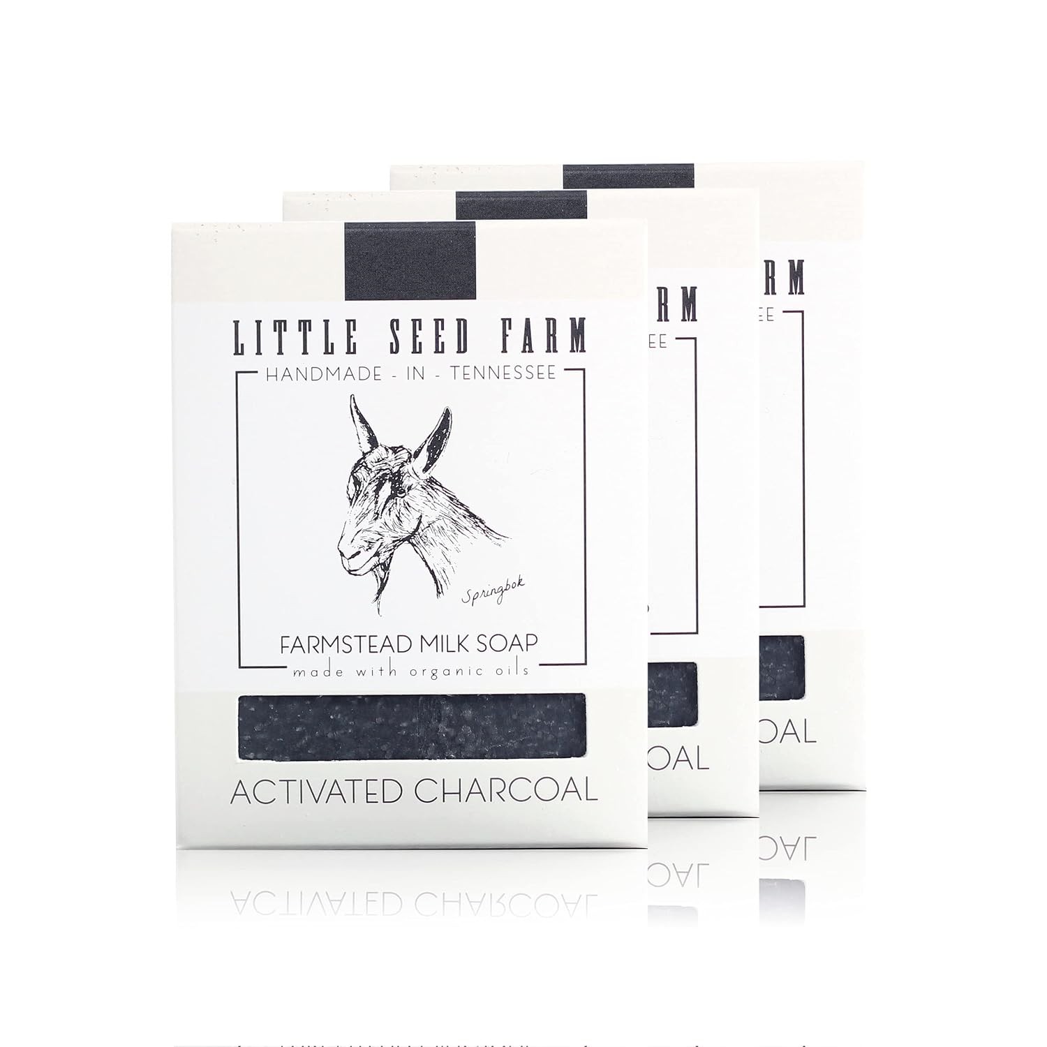 Little Seed Farm Organic Goat’s Milk Soap – 3 Pack of Activated Charcoal Facial