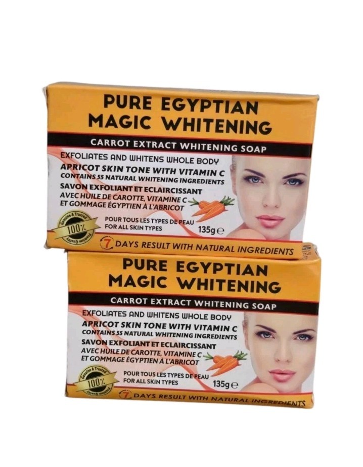 X2 soap. Pure egyptian carrot extracts whitenizer,/ exfoliating. 135gx2