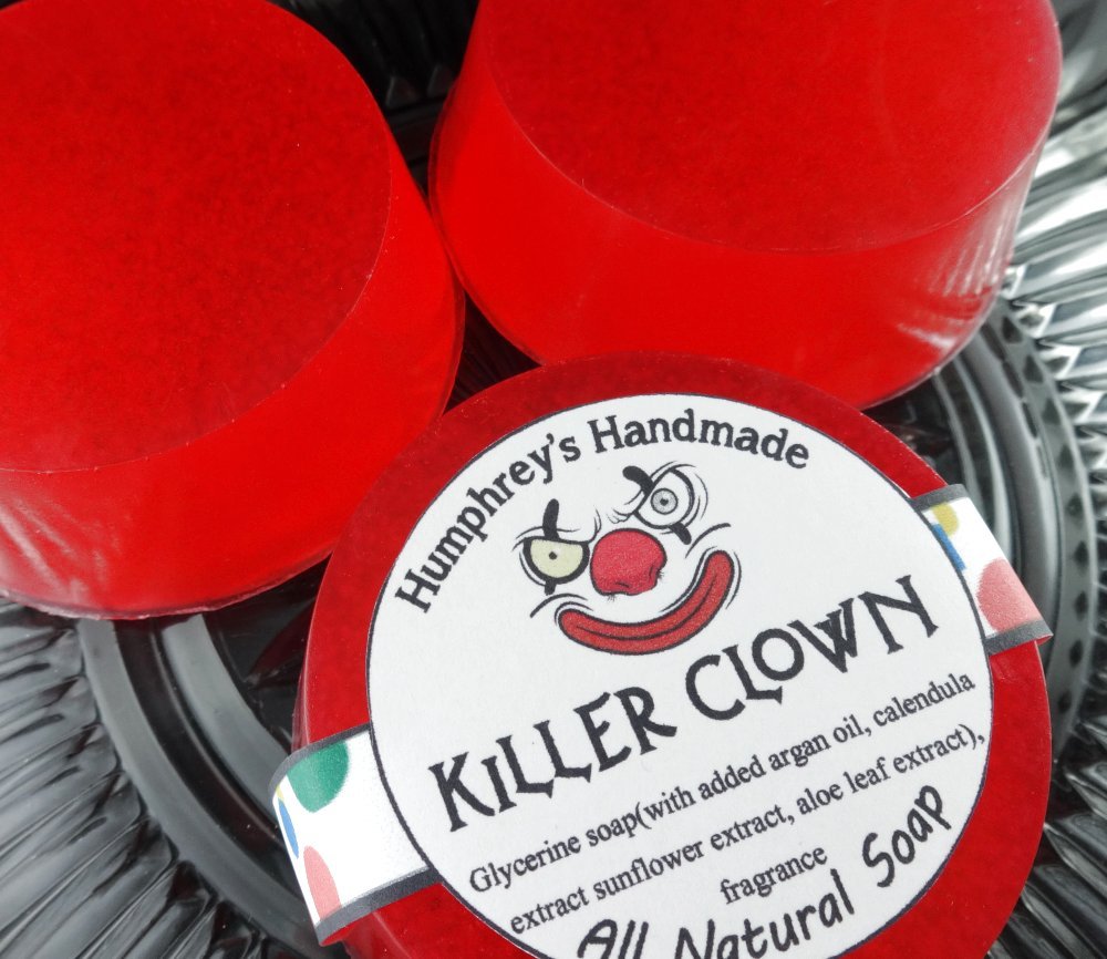 KILLER CLOWN Cotton Candy Scent Shave Soap Round Glycerin Womens Horror Sweet