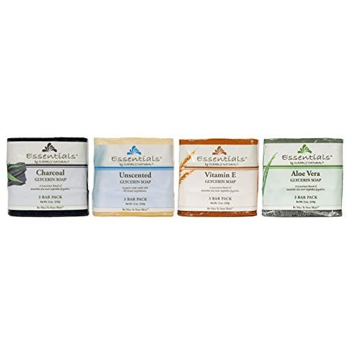 Glycerin Bar Soap Unscented 4 Ounce Pack of 3 Moisturizing Sensitive Skin