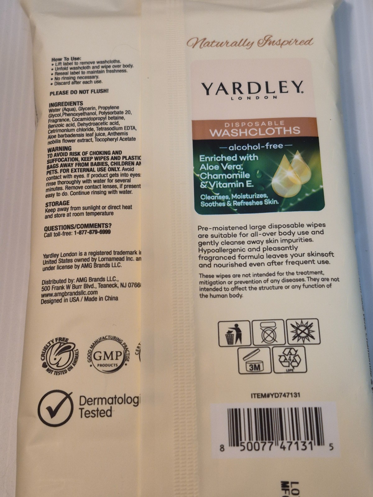 Lot of 10 Yardley Beauty Items. 9 soaps of different scents & 1 pk of washcloths