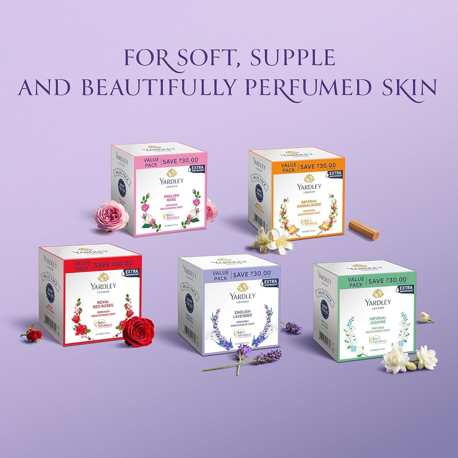 English Lavender Luxury Soap – 3 x 100 g