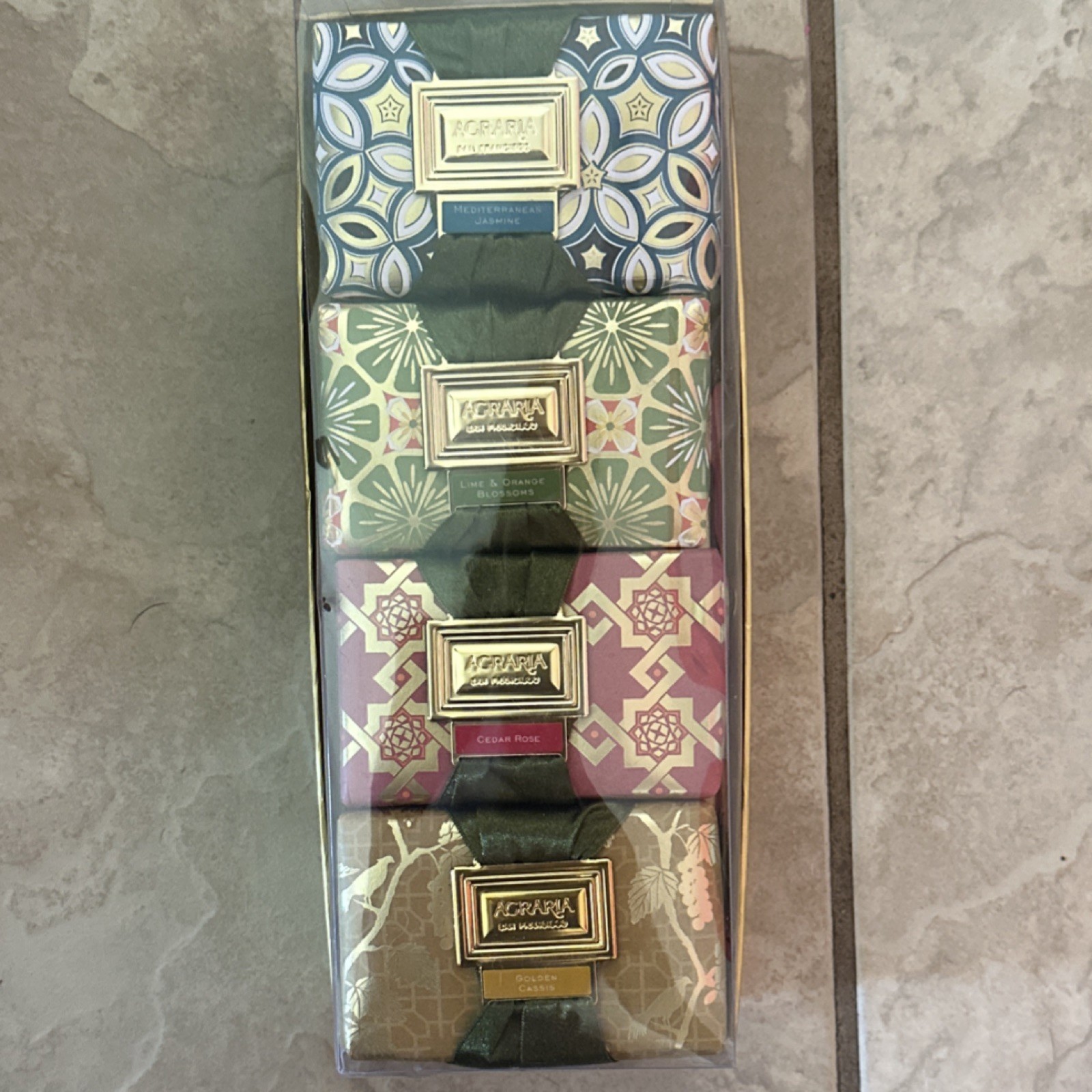 AGRARIA Assorted Body Bar Soap Set Mediterranean Jasmine, Lime & Orange Blossoms