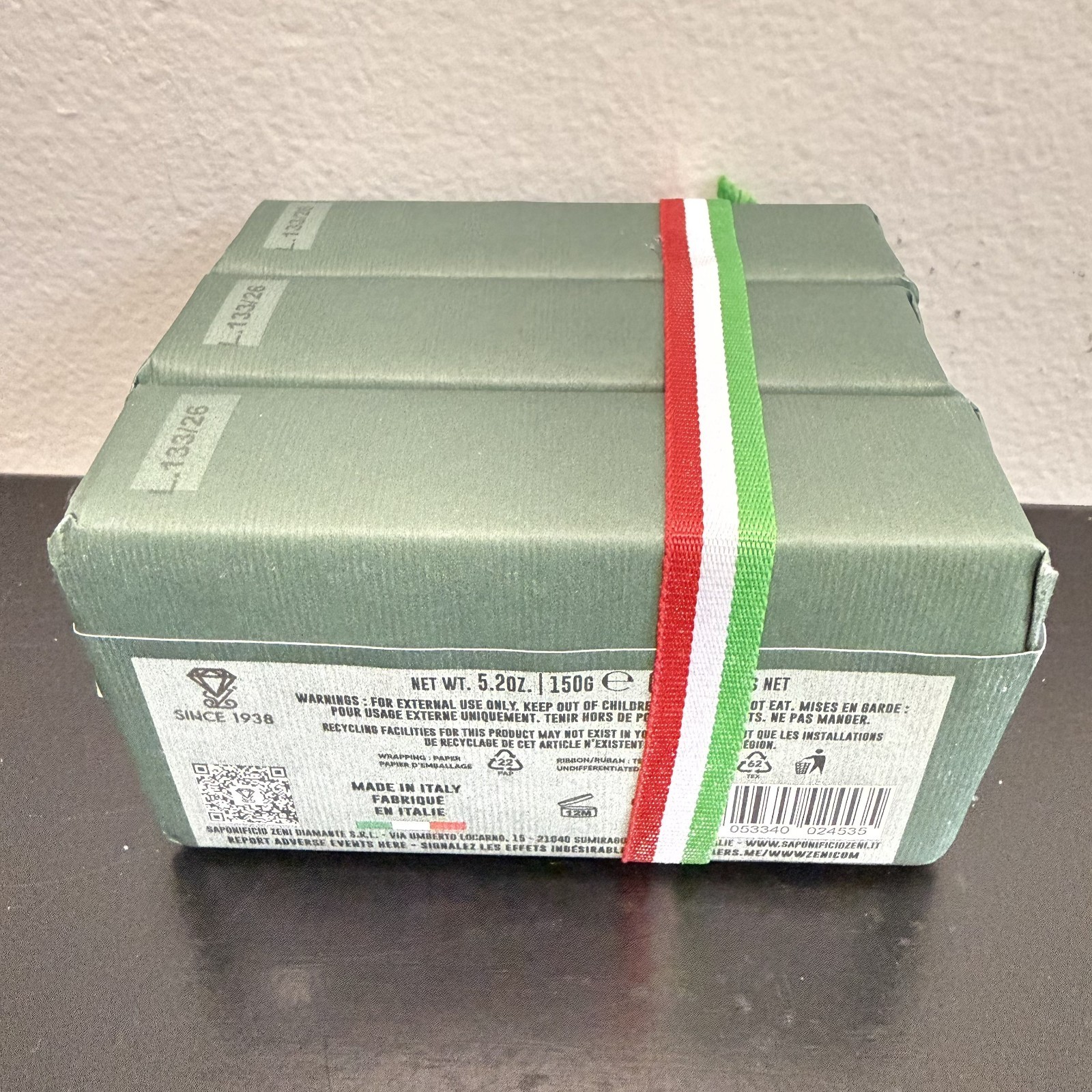 Saponificio Triple Milled Italian Luxury Soap Green Tea The Vert 3×5.2oz Bars