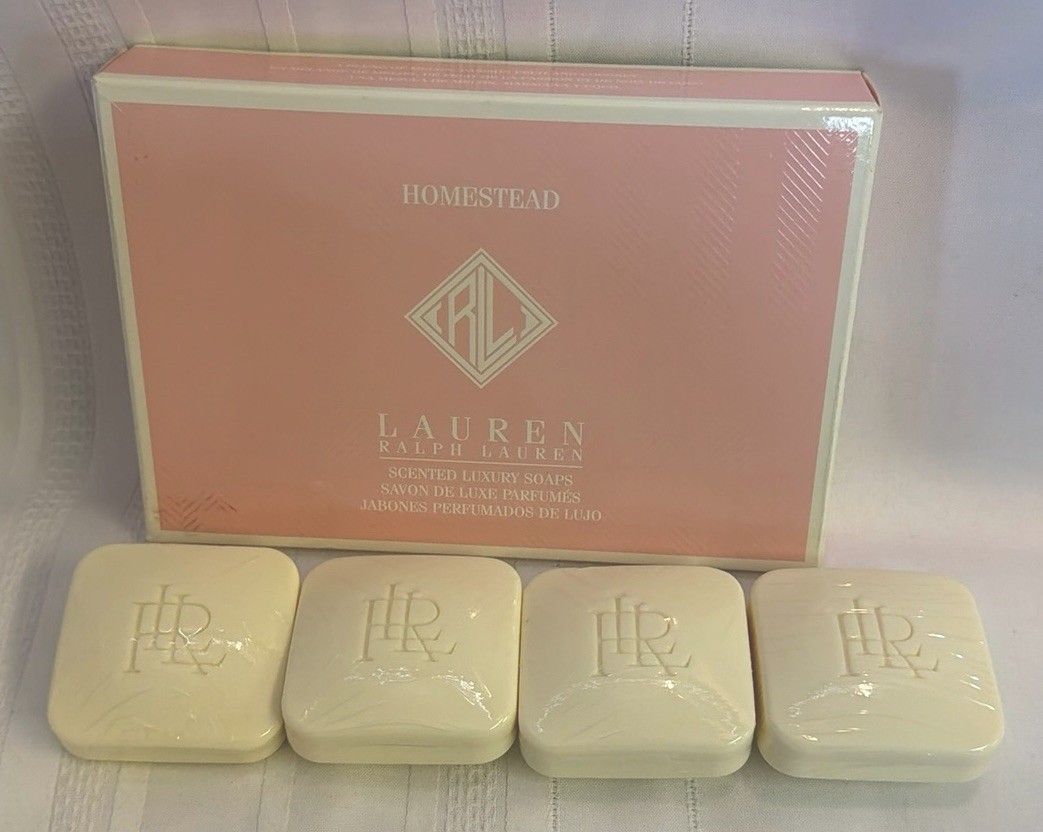 Ralph Lauren Homestead Scented Luxury Soaps FOUR 4 Sealed Soap Bars