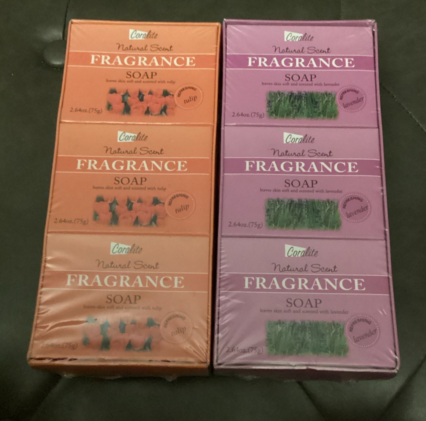 Coralite Natural Scent Soap 3 Bars Tulip & 3 Bars Lavender New Sealed