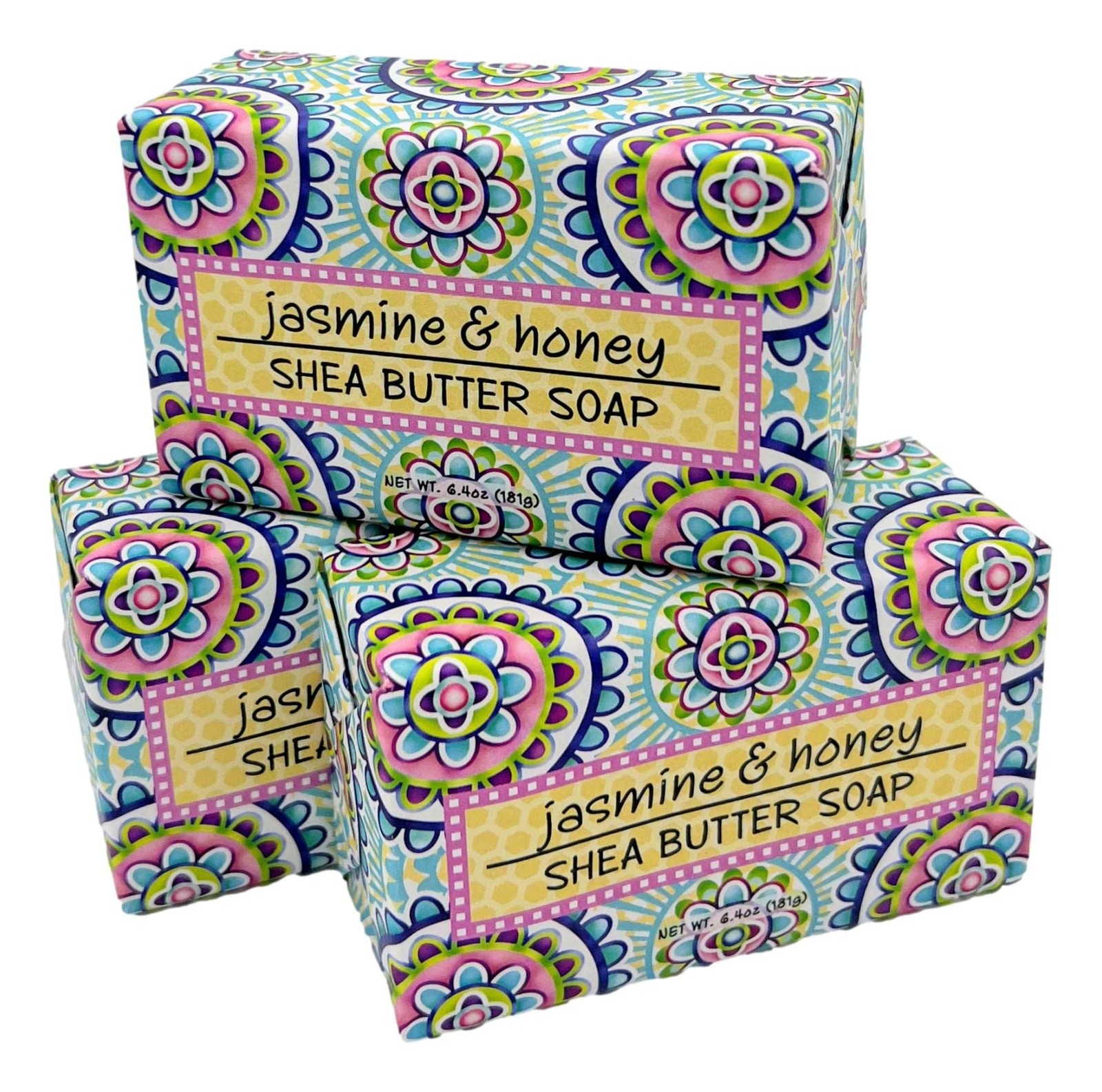 Greenwich Bay Trading Co, Jasmine and Honey Shea Butter Soap, Set of 3 Bars, …