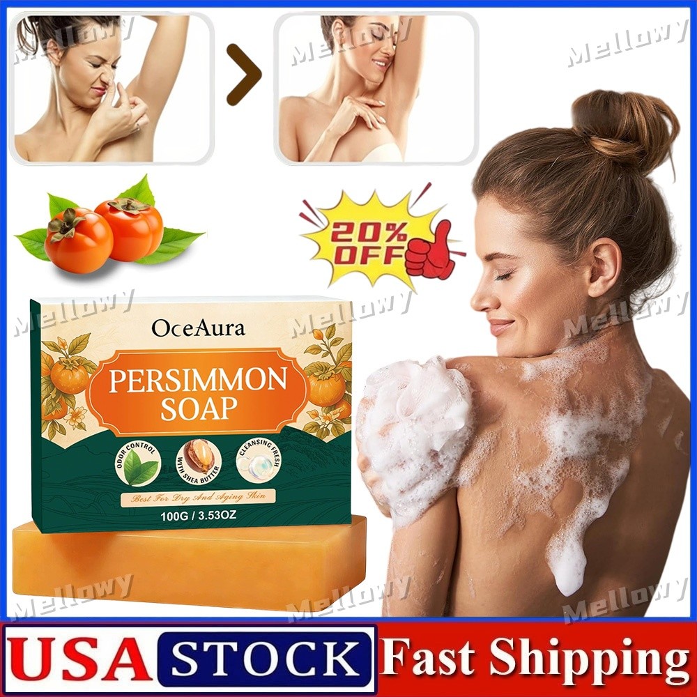 Swarva Persimmon Soap Bar Body Odor Control Deodorant Soap for Men & Women ~HOT