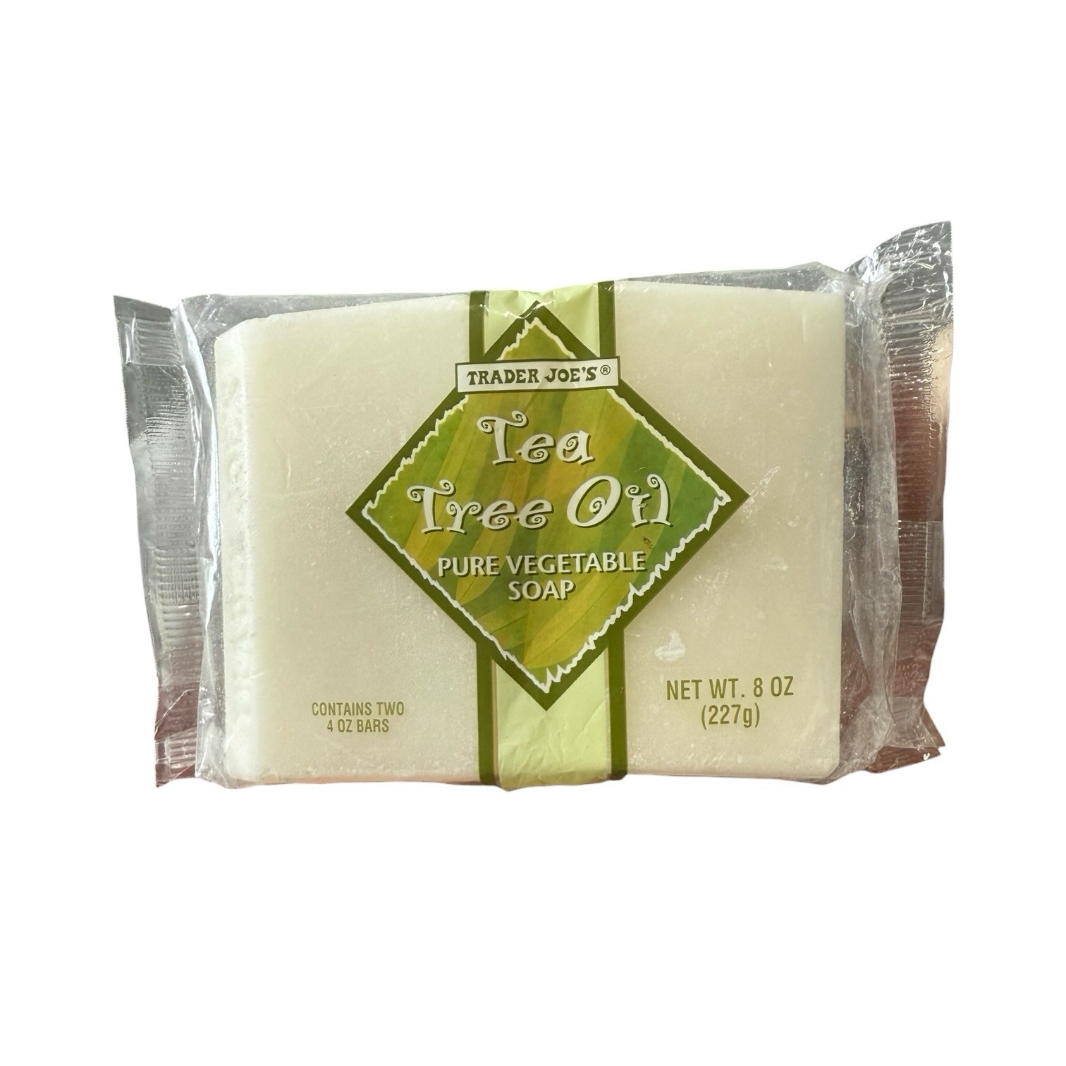 8oz Trader Joe’s Tea Tree Oil Pure Vegetable Soap (2x 4oz Bars) NEW HTF NOS