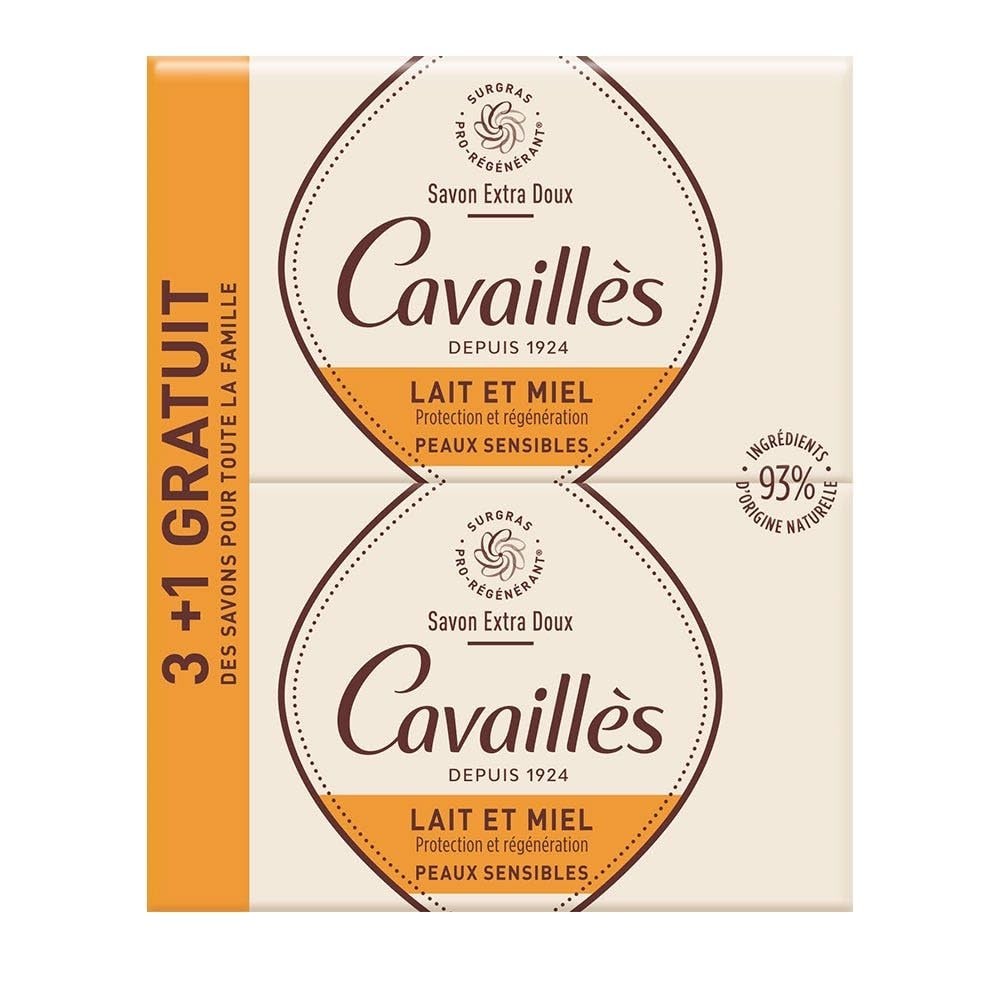 Extra Gentle Honey Milk Soap – 3 Pack + 1 Free | Moisturizing Skincare Bar