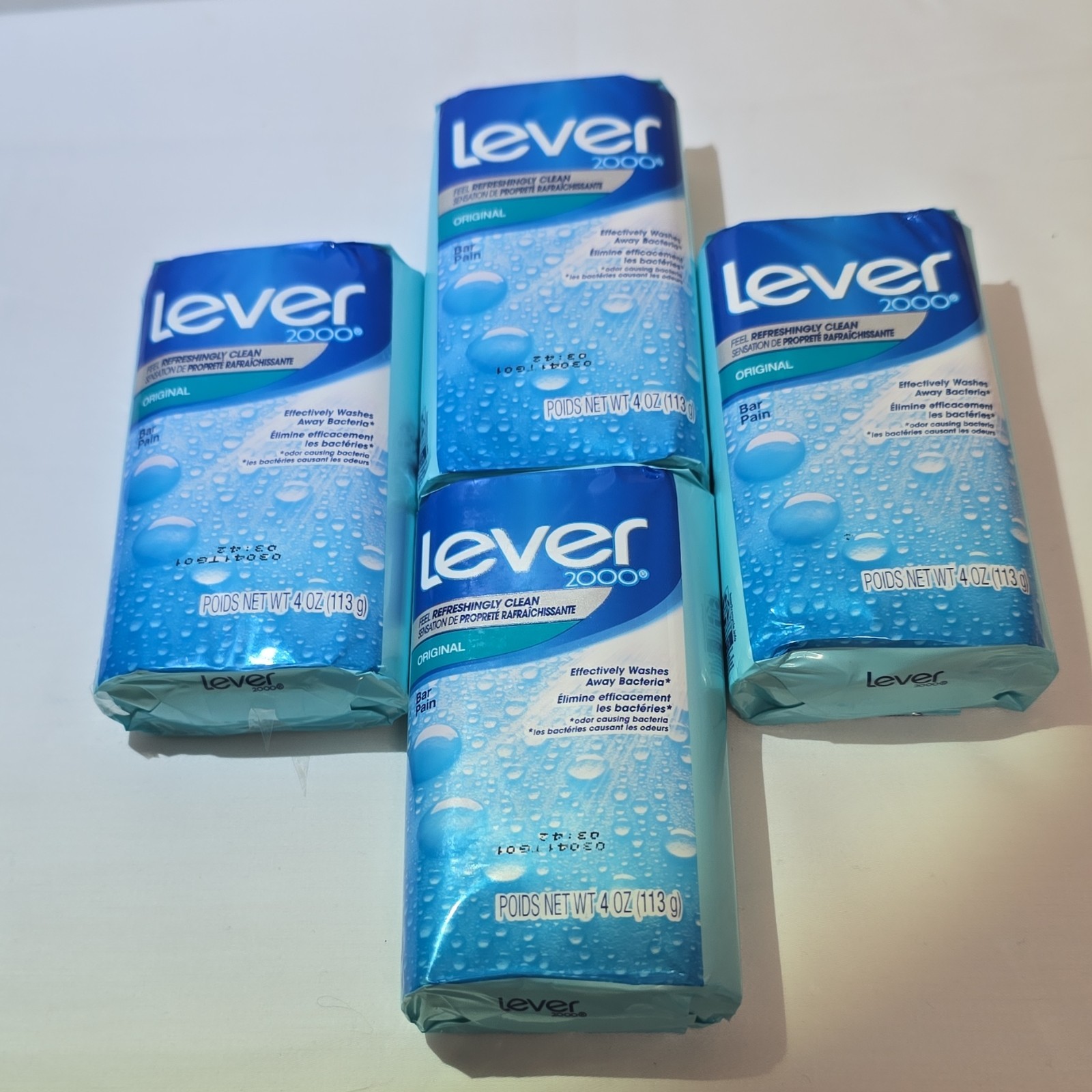 Lever 2000 3X Lot Original Feel Refreshingly Clean Bar Soap Boxed, 4 Oz
