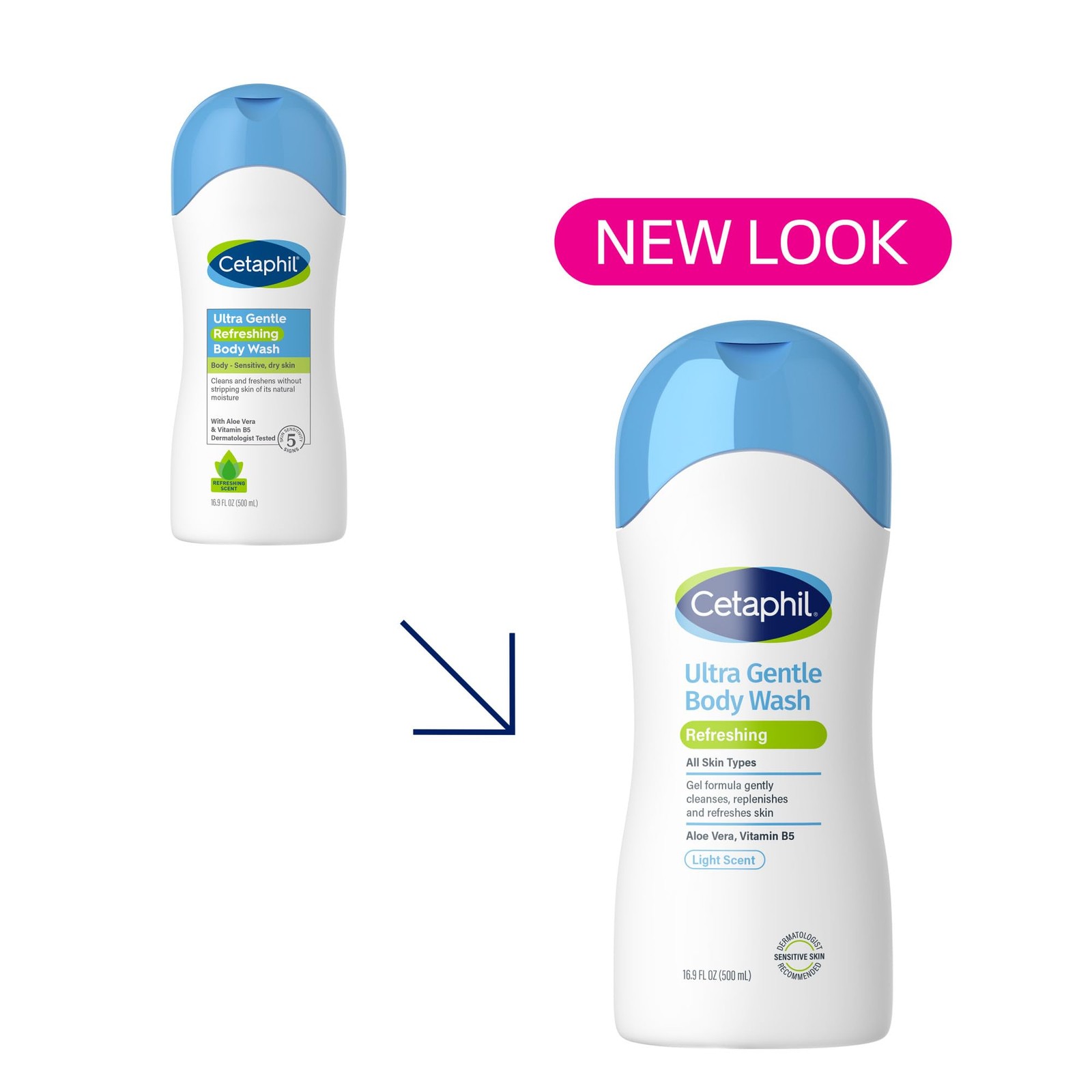 Cetaphil Ultra Gentle Refreshing Body Wash, 16.9 Fl Oz (Pack of 1), No Colour