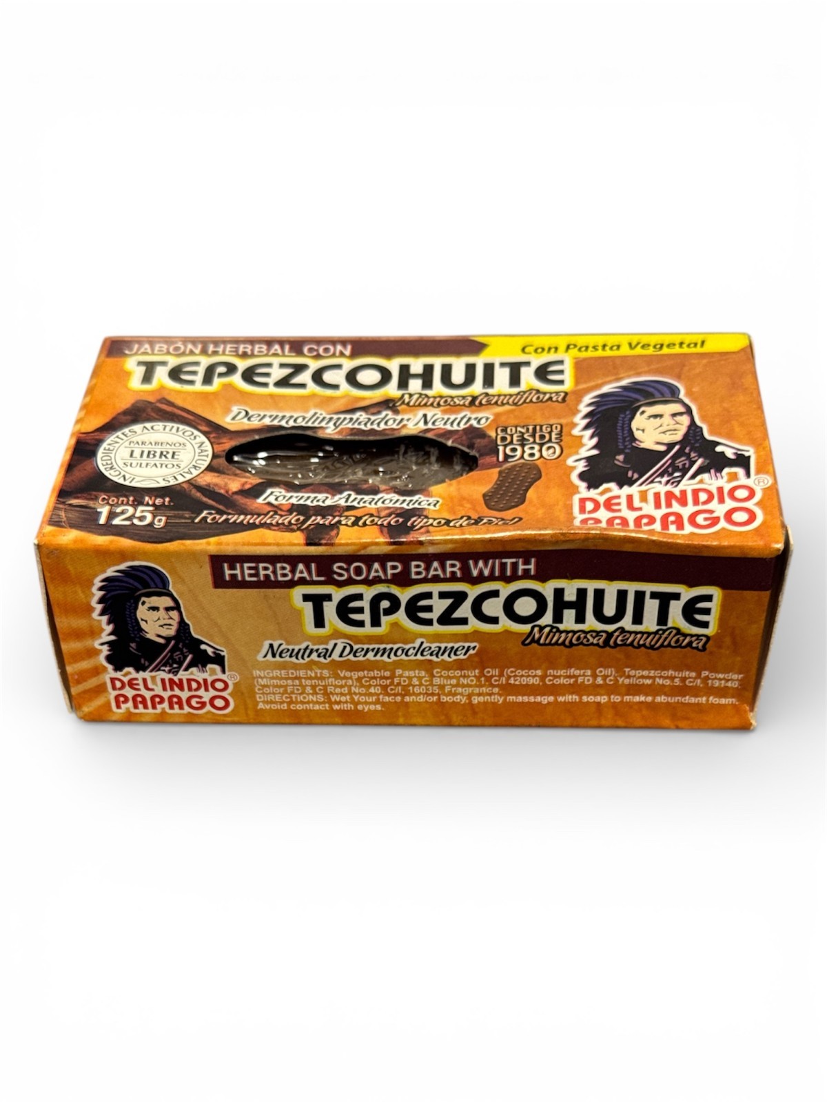 Del Indio Papago Natural Soap 125g – Jabon Herbal Con Tepezcohuite