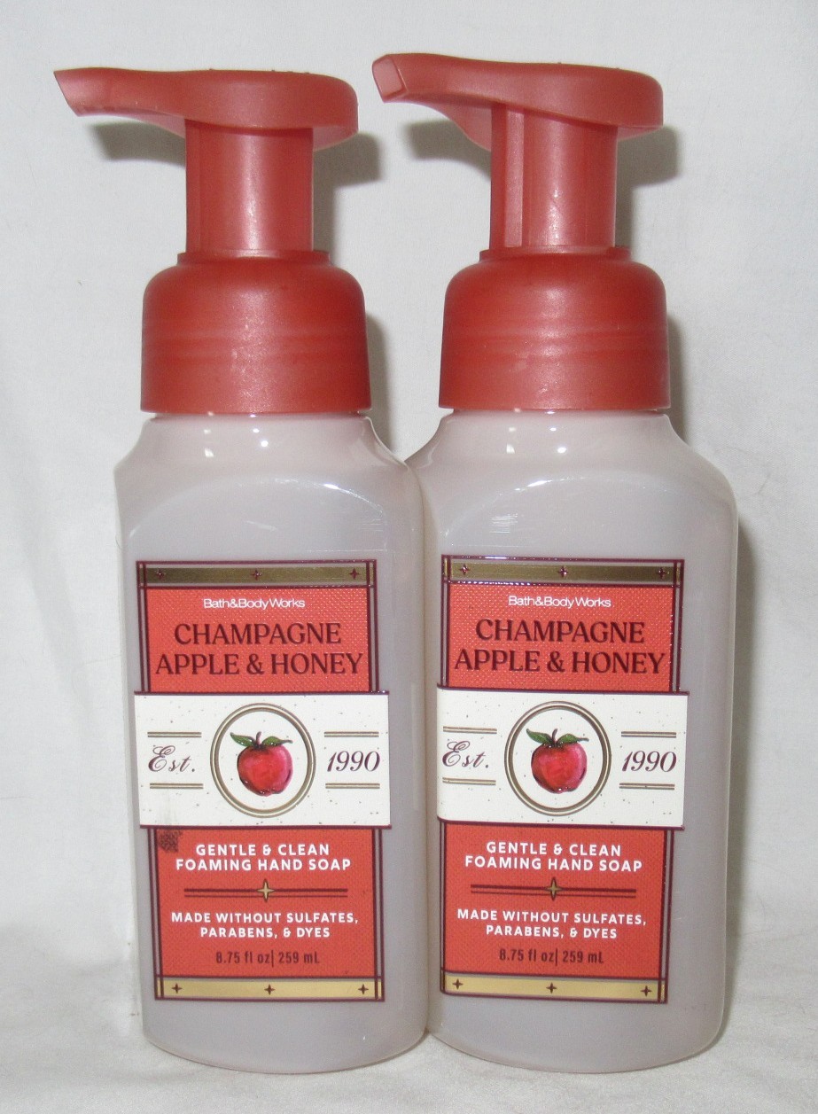 Bath & Body Works G&C Foaming Hand Soap Set Lot of 2 CHAMPAGNE APPLE & HONEY