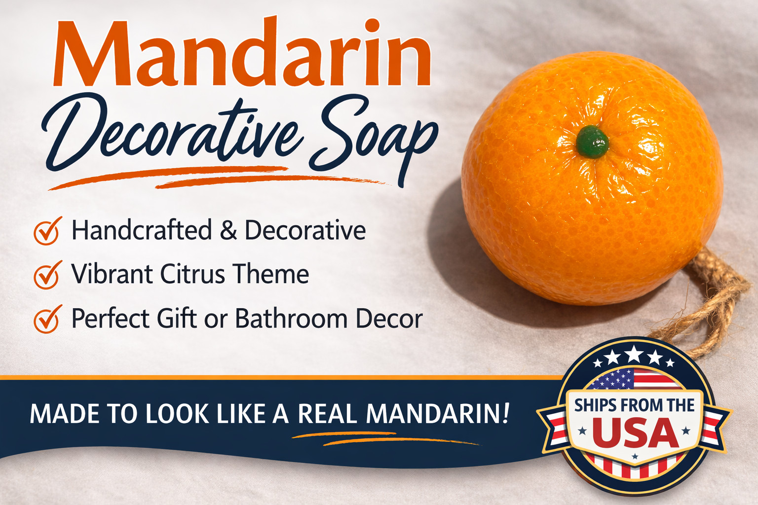 Decorative fruit soap perfect for displaying in bathrooms or gift baskets