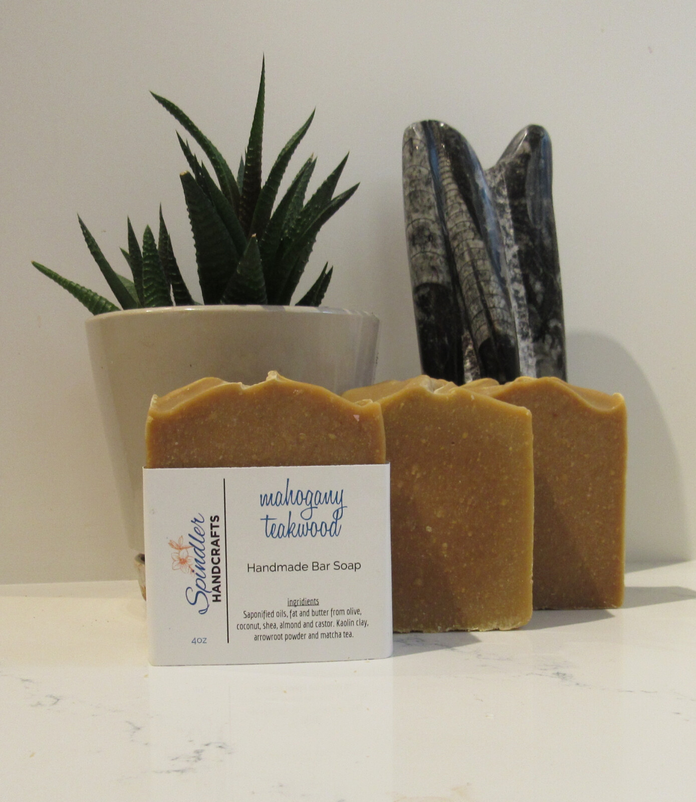 MAHOGANY TEAKWOOD – Moisturizing Handmade Homemade Lard Clay Bar Soap, wt. 4oz