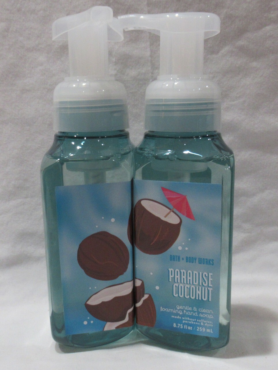 Bath & Body Works Gentle & Clean Foaming Hand Soap Set Lot of 2 PARADISE COCONUT
