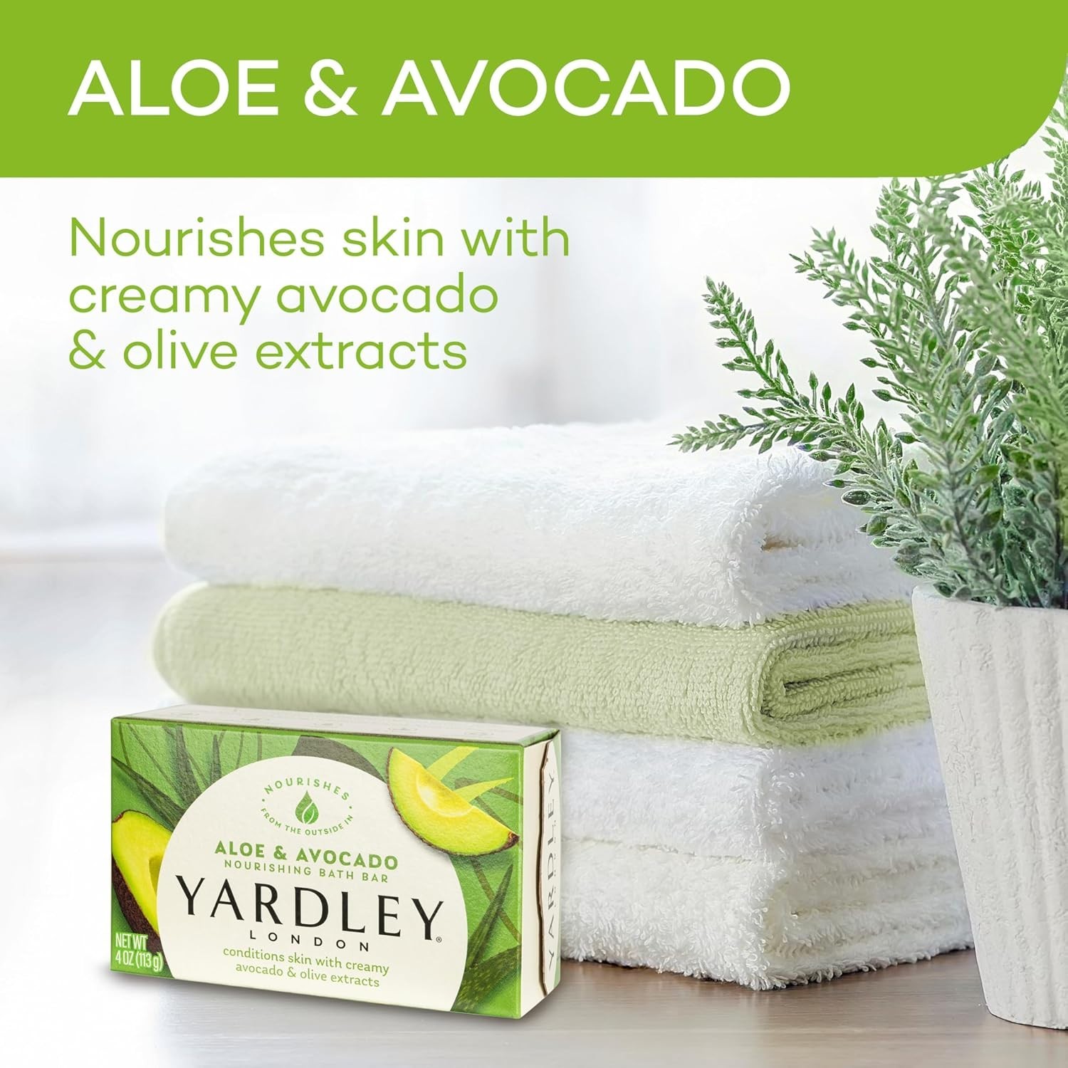 Organic Aloe & Avocado Bath Soap Bar 4.0 oz – Nourishing for All Skin Types