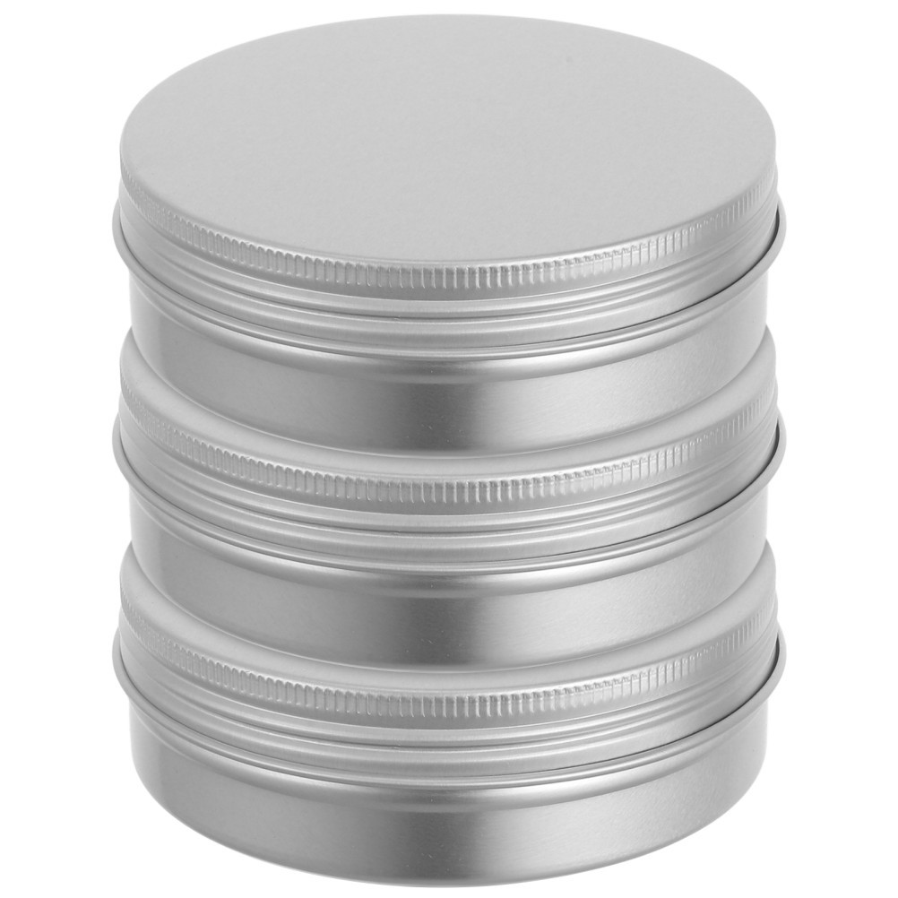 3Pcs Lightweight Aluminum Soap Boxes with Removable Lid Silver Cases