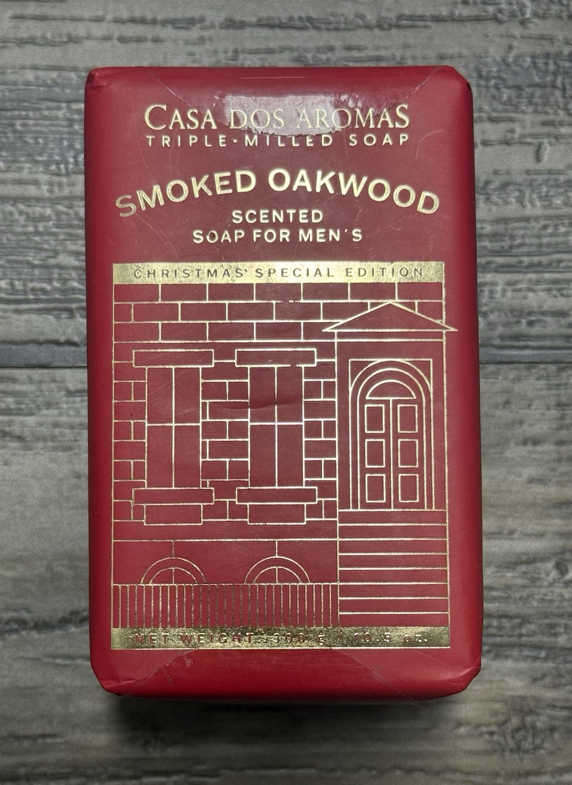 Casa Dos Aromas Smoked Oakwood Triple Milled Mens Bar Soap Christmas Edition