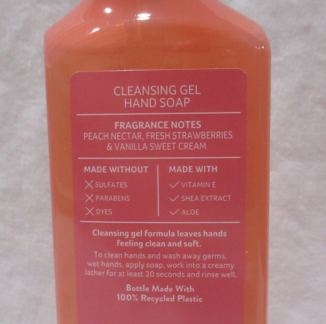 Bath & Body Works Cleansing Gel Hand Soap Lot Set of 2 STRAWBERRY PEACH SUNSET