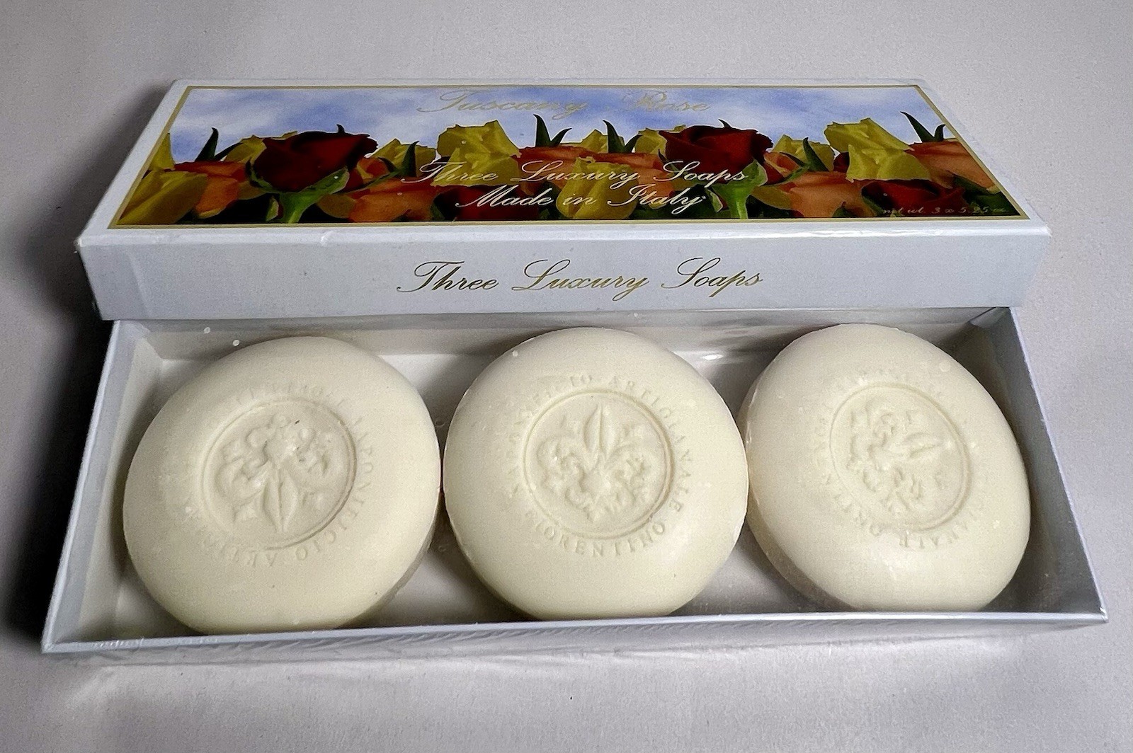 Tuscany Rose Saponificio Artigianale Florentino Scented Soap 3 Bars In Box Italy