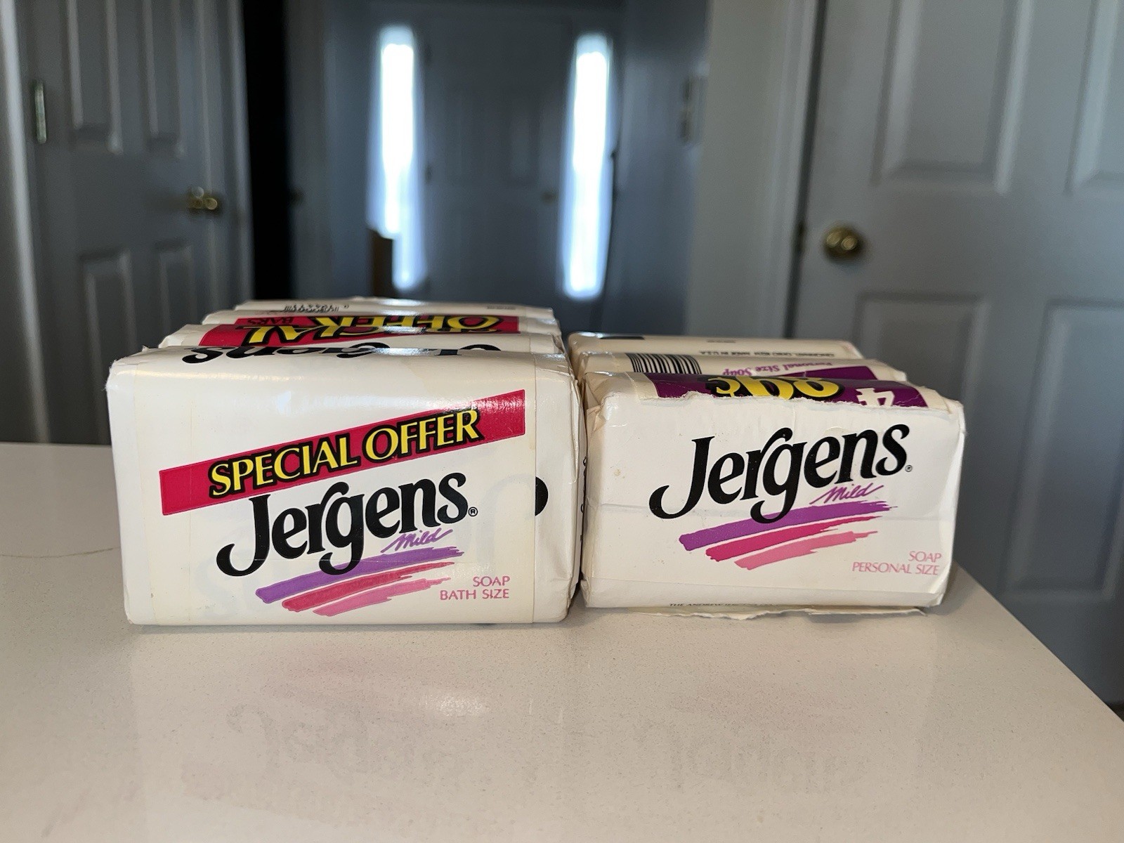 Vintage Jergens Lotion-Mild Bar Soap’s Lot of 7 Bars 4.75 Oz and 3 Oz Sizes